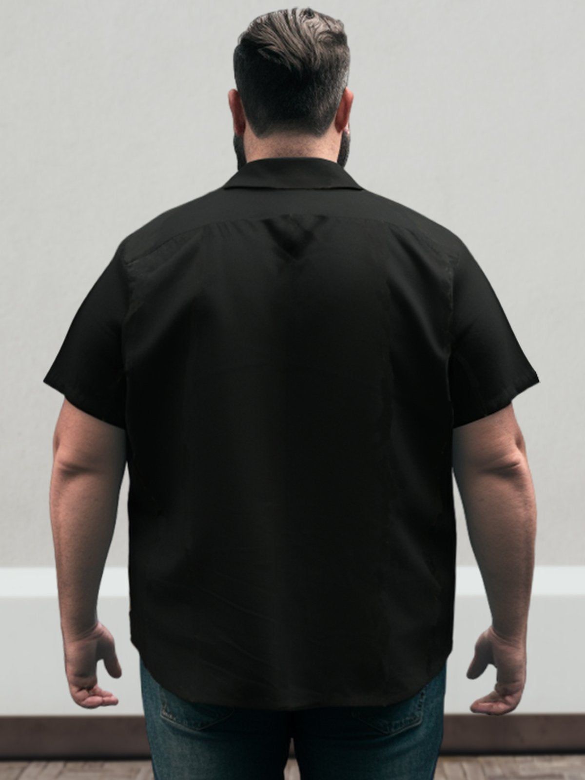 Big & Tall Men Retro Bowling Stripe QuickDry Shirts Design 03