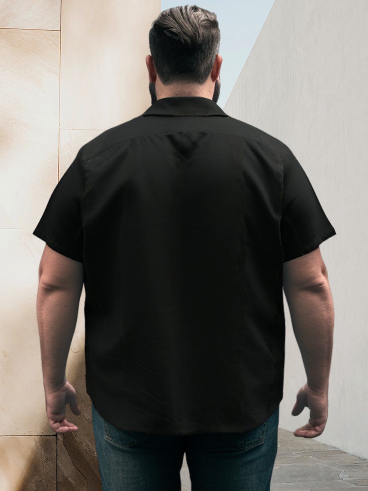 Big & Tall Men Retro Stripe Bowling QuickDry Shirts Design 01