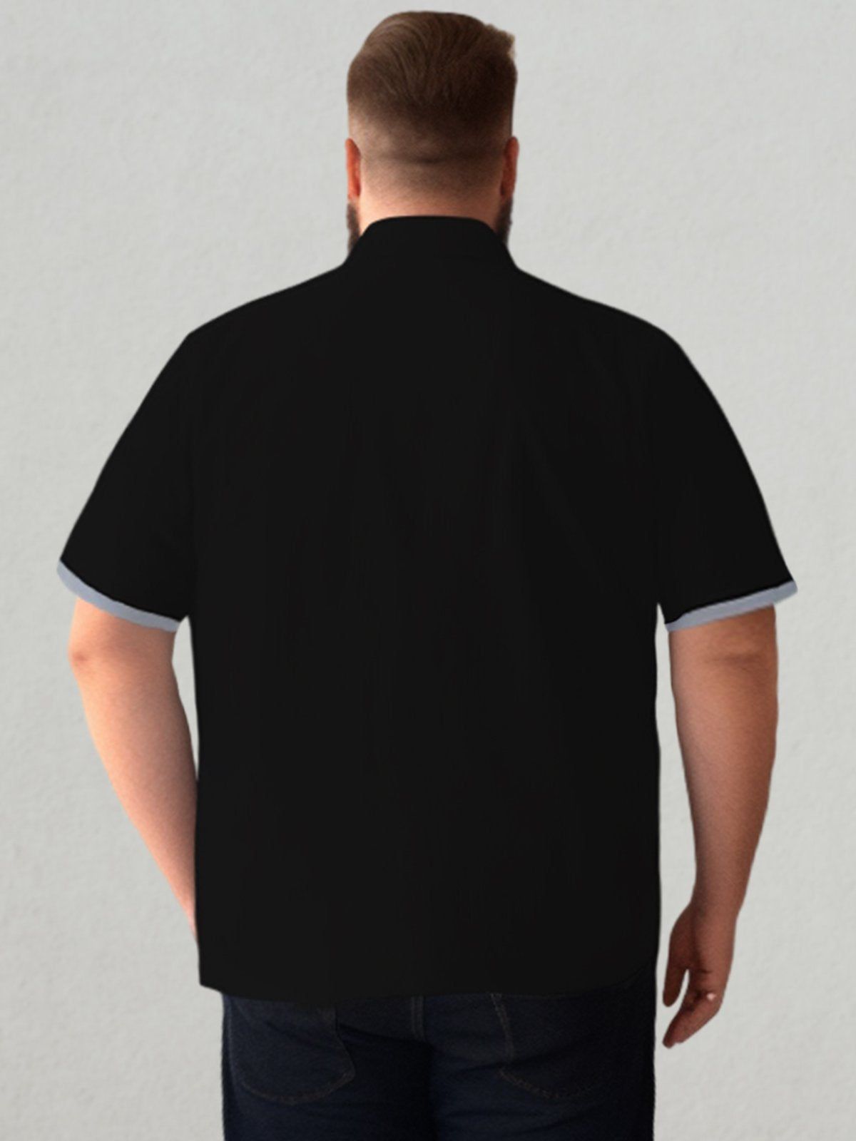 Big & Tall Men Retro Stripe Bowling QuickDry Shirts Design 02