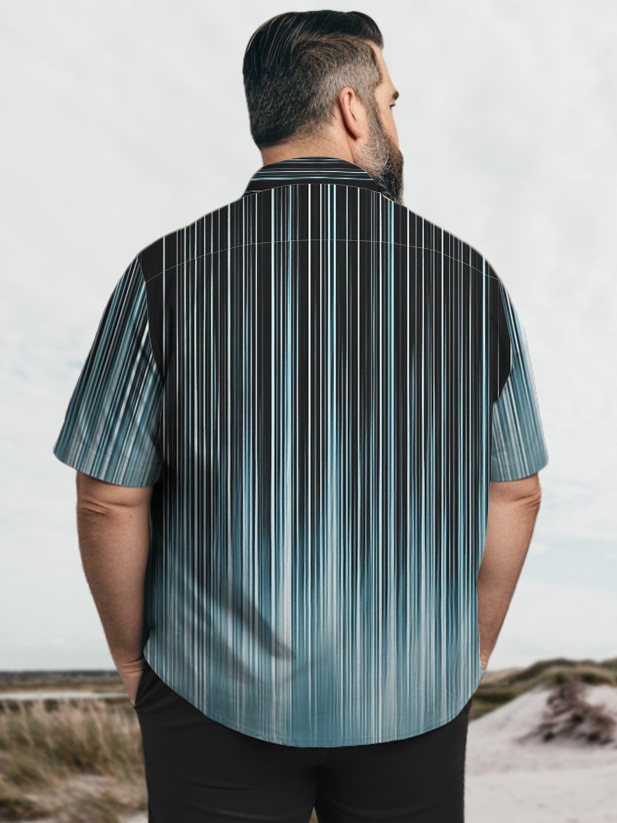 Big & Tall Men Retro Stripe TieDye Seersucker Shirts