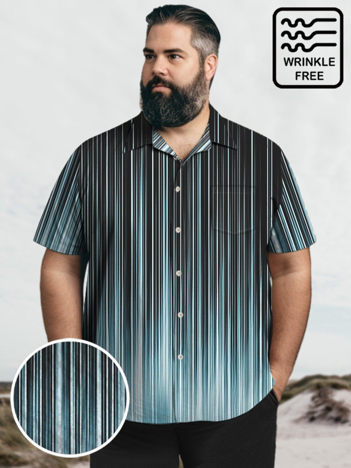 Big & Tall Men Retro Stripe TieDye Seersucker Shirts Big & Tall Men Retro Stripe TieDye Seersucker Shirts