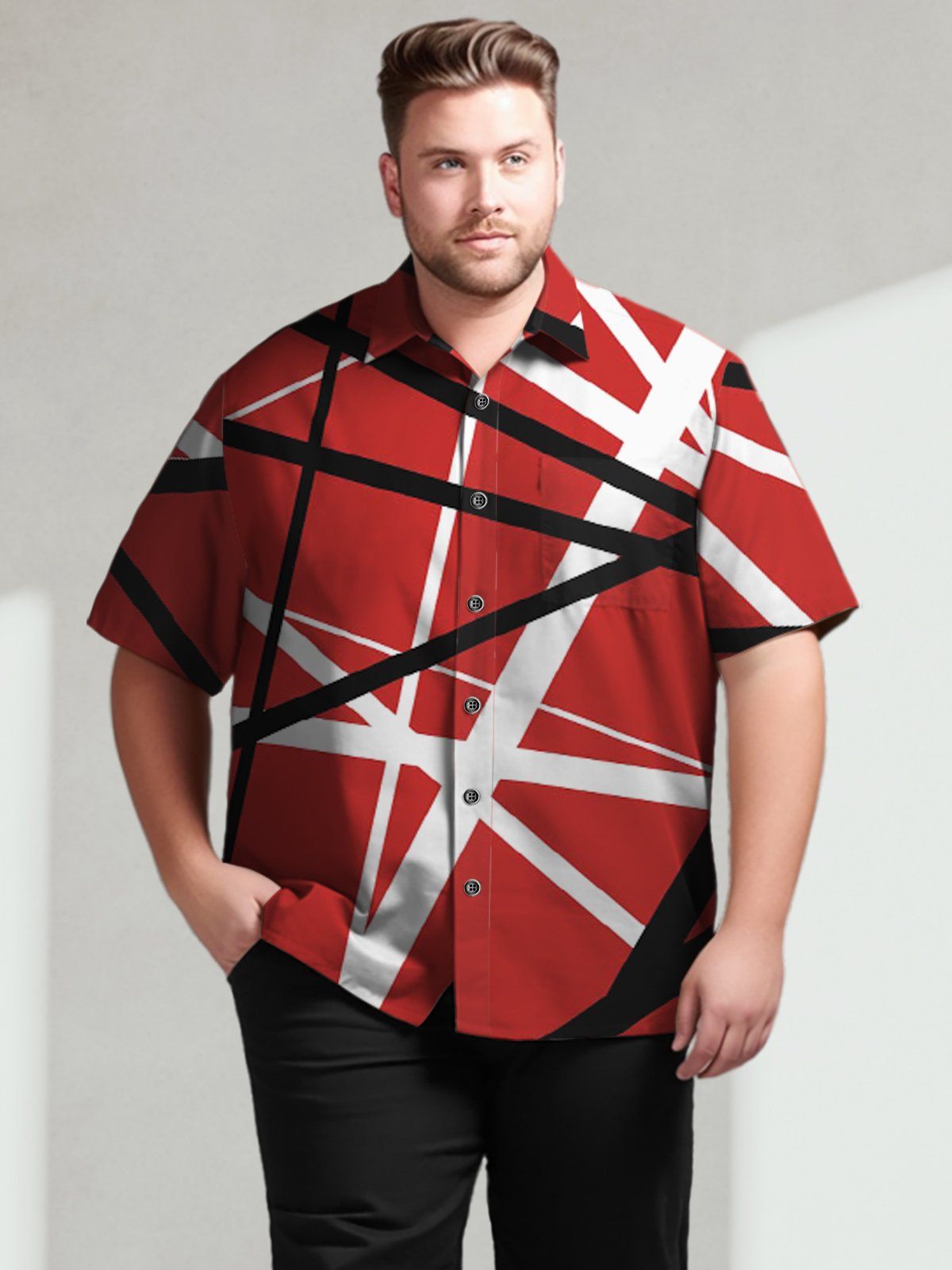 Big & Tall Music Rock Geometry Hawaiian Shirt Big & Tall Music Rock Geometry Hawaiian Shirt