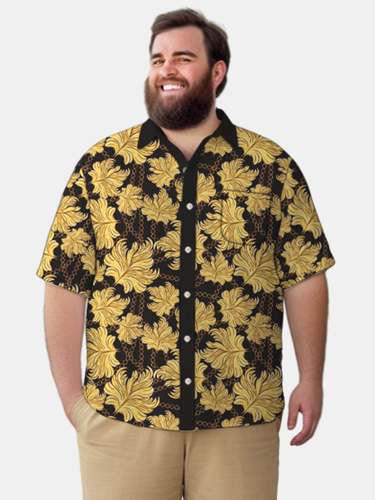 Big & Tall Retro Baroque Style Hawaiian Shirt