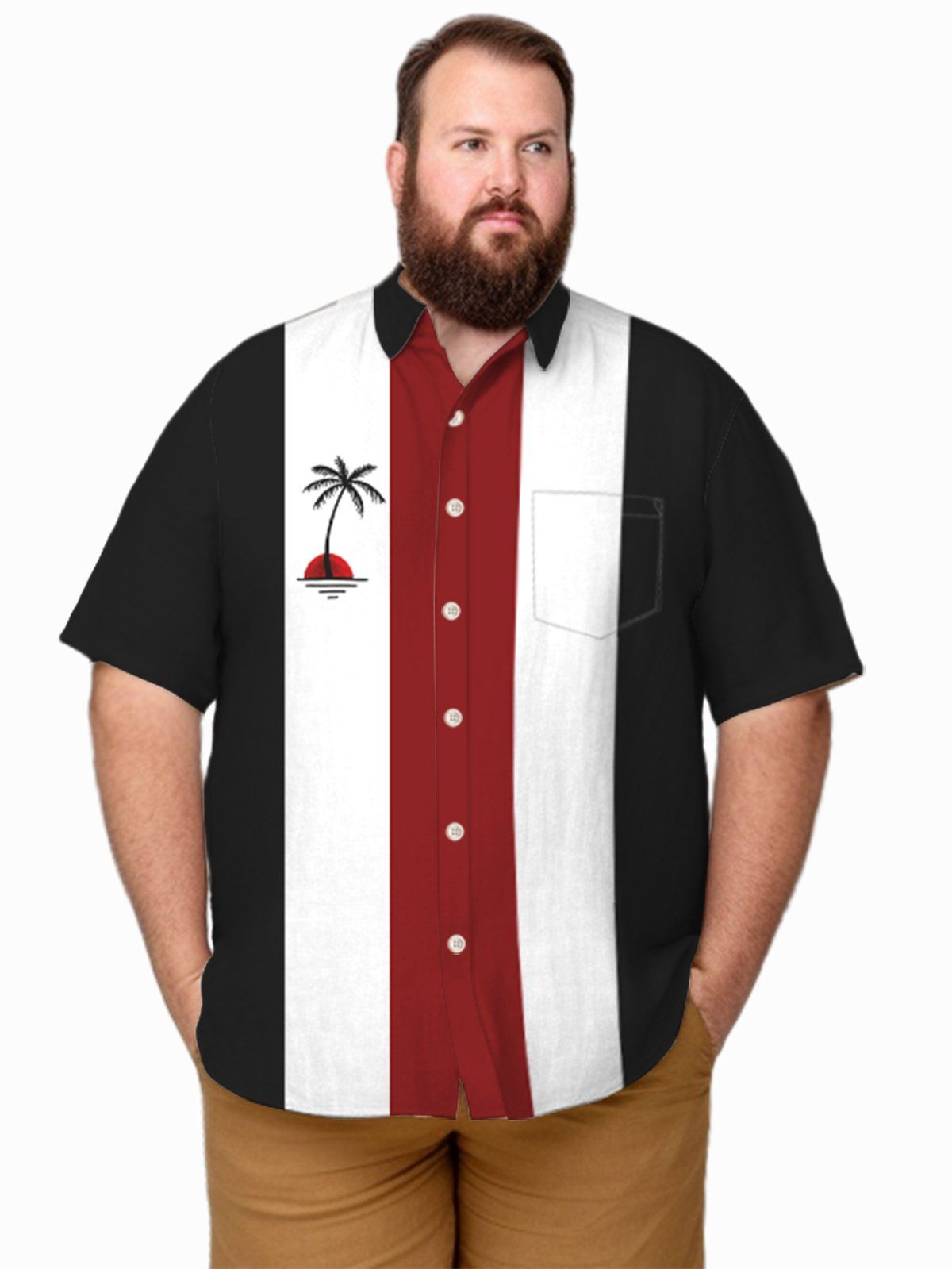 Big & Tall Retro Bowling Coconut Tree Quick Drying Hawaiian Shirt Big & Tall Retro Bowling Coconut Tree Quick Drying Hawaiian Shirt