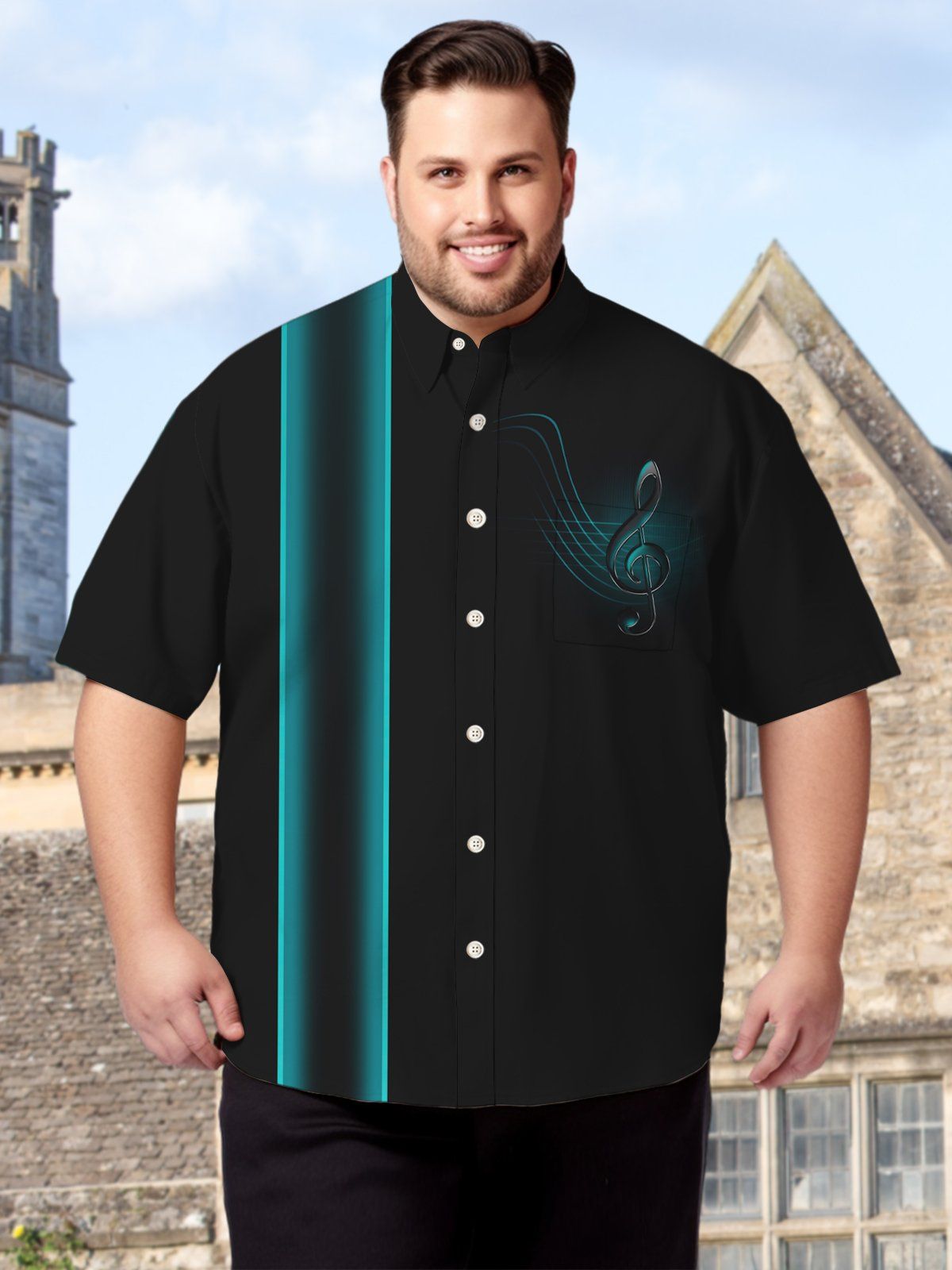 Big & Tall Retro Bowling Music Hawaiian Shirt Big & Tall Retro Bowling Music Hawaiian Shirt