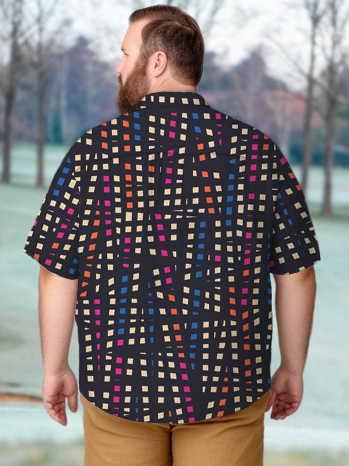 Big & Tall Retro Breakpoint Fringe Hawaiian Shirt