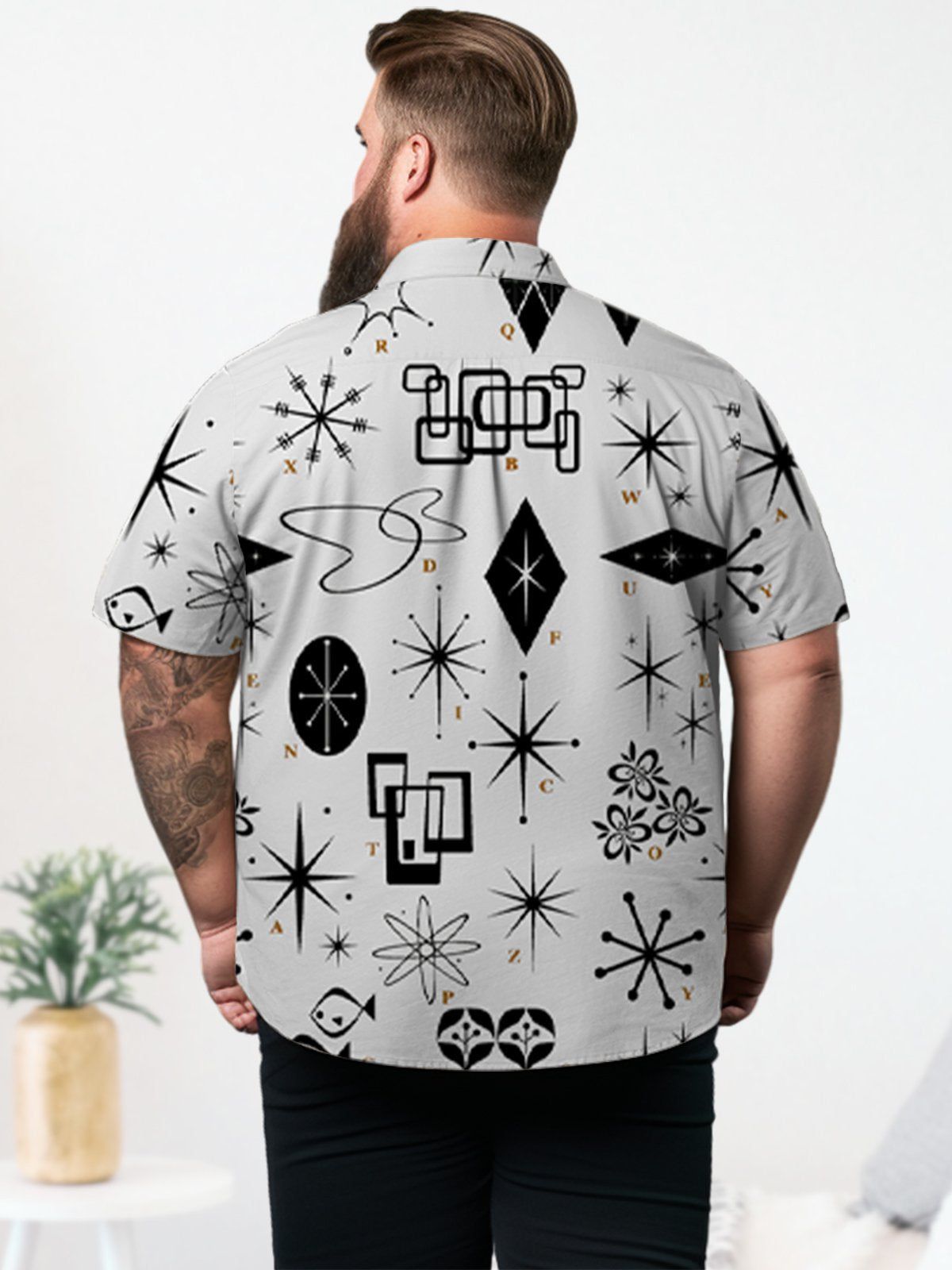 Big & Tall Retro Geometry Hawaiian Shirt