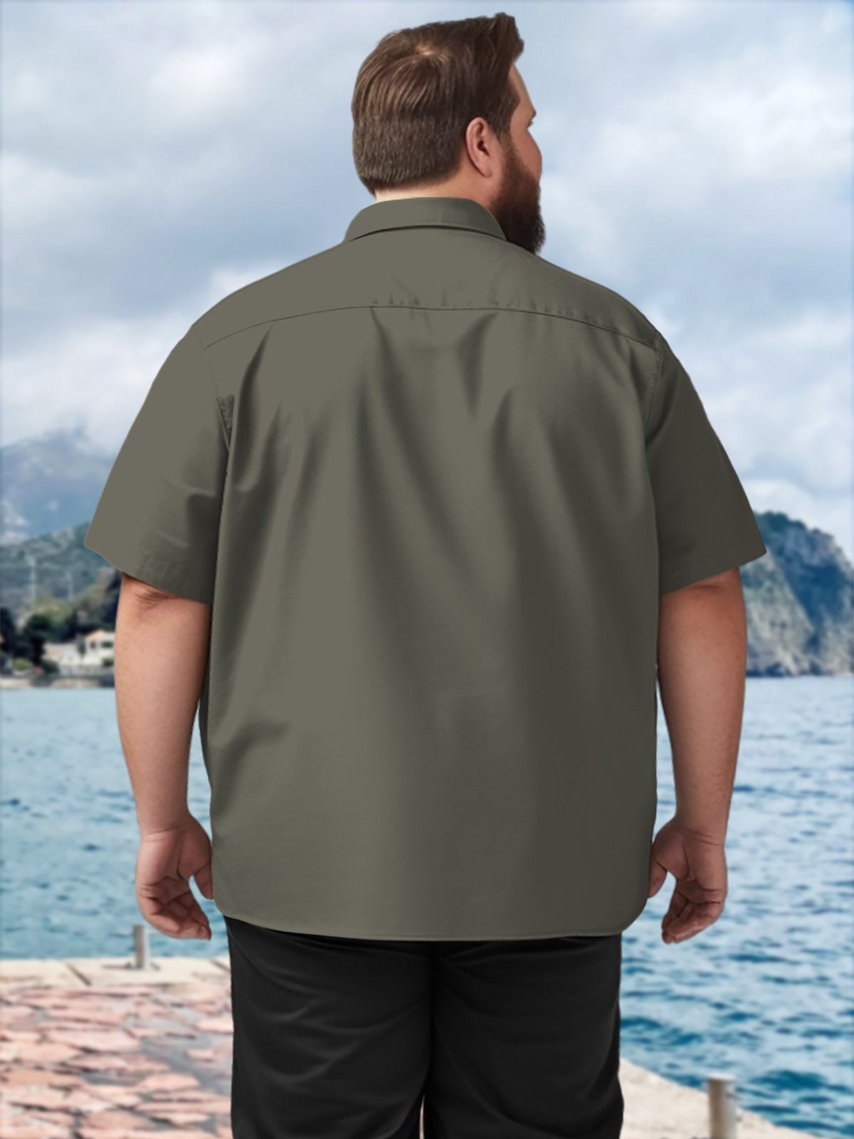 Big & Tall Retro Muscle Food Cow Hawaiian Shirt