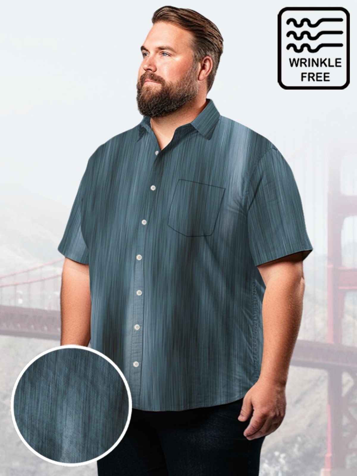 Big & Tall Retro Stripe Tie-Dye Free Seersucker Hawaiian Shirt Big & Tall Retro Stripe Tie-Dye Free Seersucker Hawaiian Shirt
