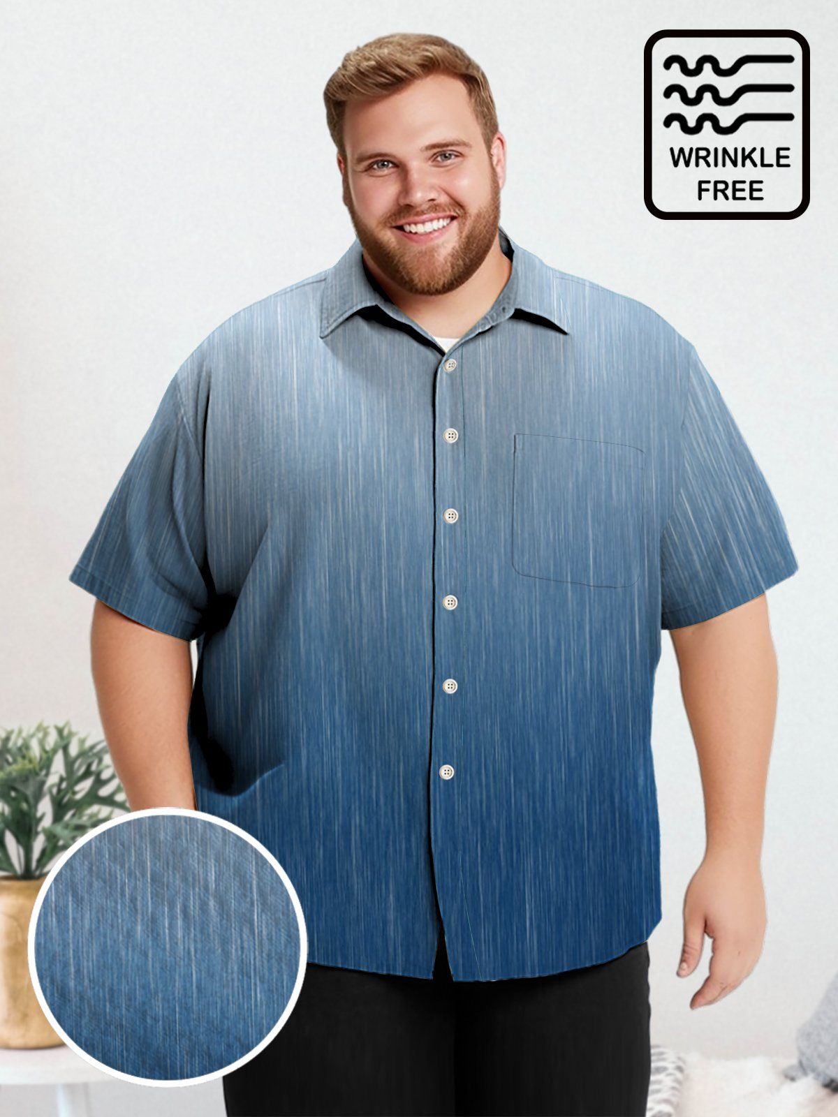 Big & Tall Retro Stripes Tie-Dye Free Seersucker Hawaiian Shirt Big & Tall Retro Stripes Tie-Dye Free Seersucker Hawaiian Shirt