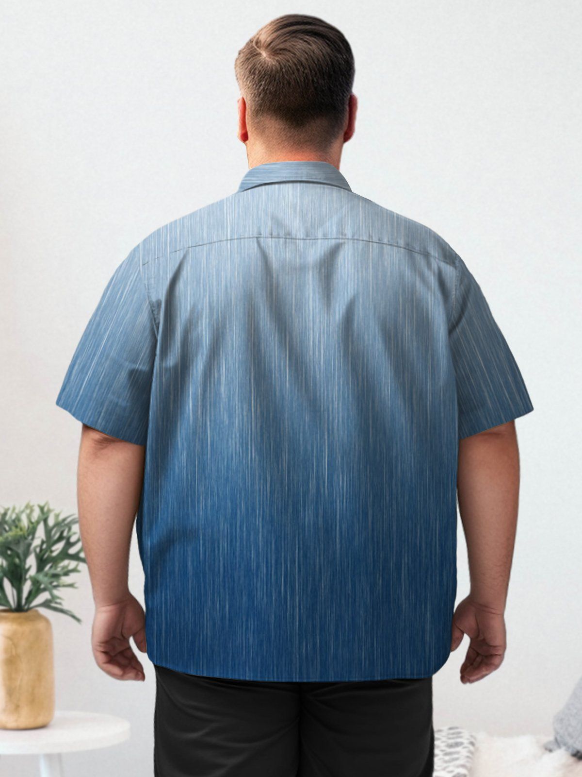 Big & Tall Retro Stripes Tie-Dye Free Seersucker Hawaiian Shirt