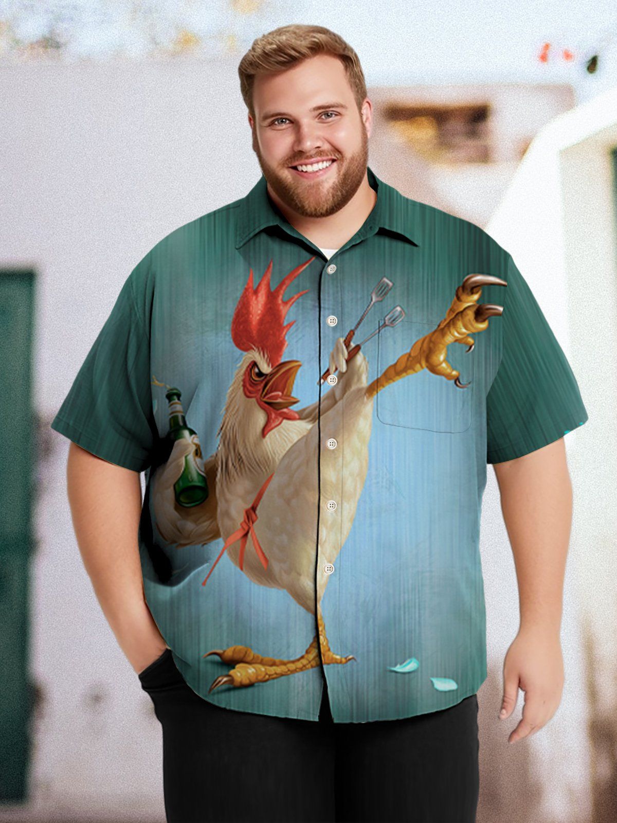 Big & Tall Retro Taste Cock Shirts Design 01