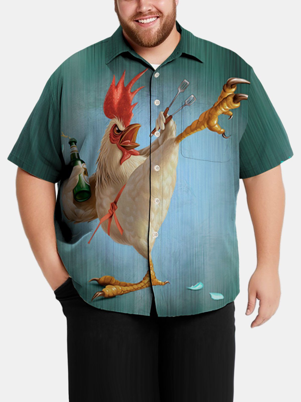 Big & Tall Retro Taste Cock Shirts Design 02