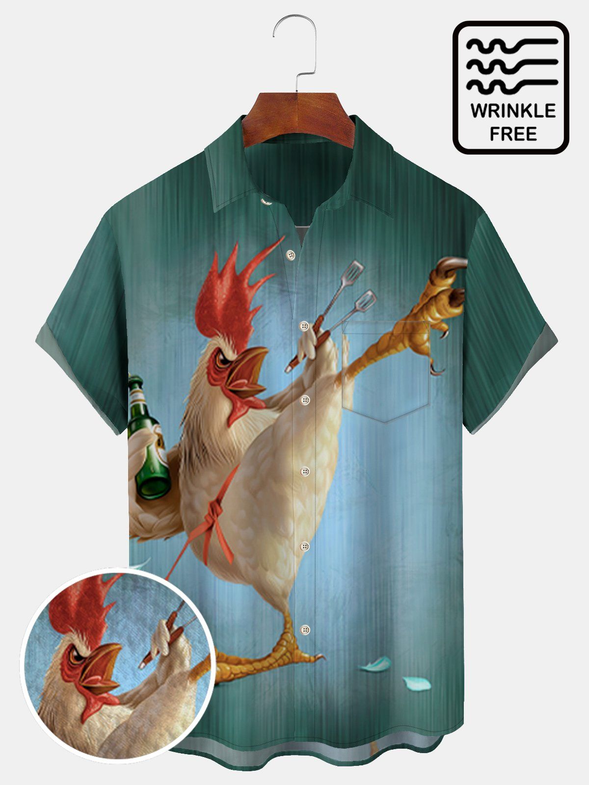 Big & Tall Retro Taste Cock Shirts Design 03