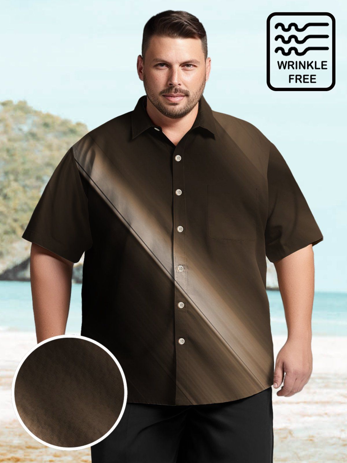 Big & Tall Retro Tie-Dye Free Seersucker Hawaiian Shirt Big & Tall Retro Tie-Dye Free Seersucker Hawaiian Shirt