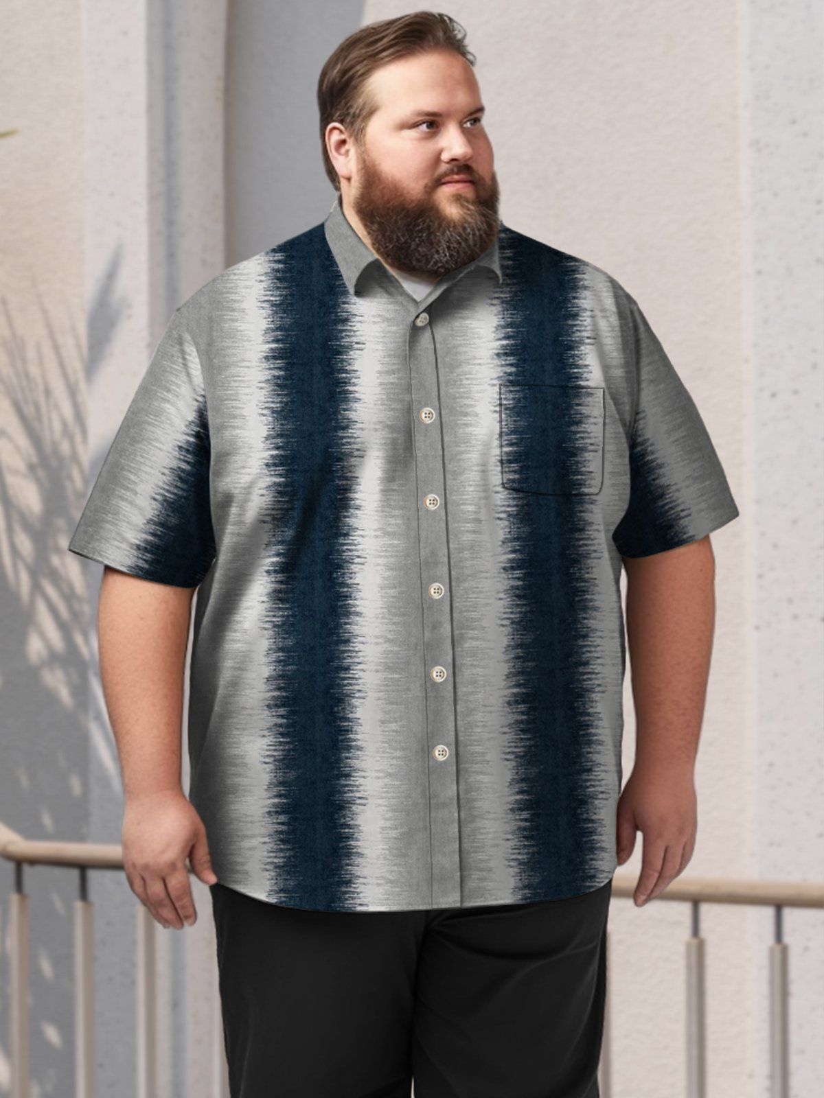 Big & Tall Retro Tie-Dye Stripes Hawaiian Shirt Big & Tall Retro Tie-Dye Stripes Hawaiian Shirt