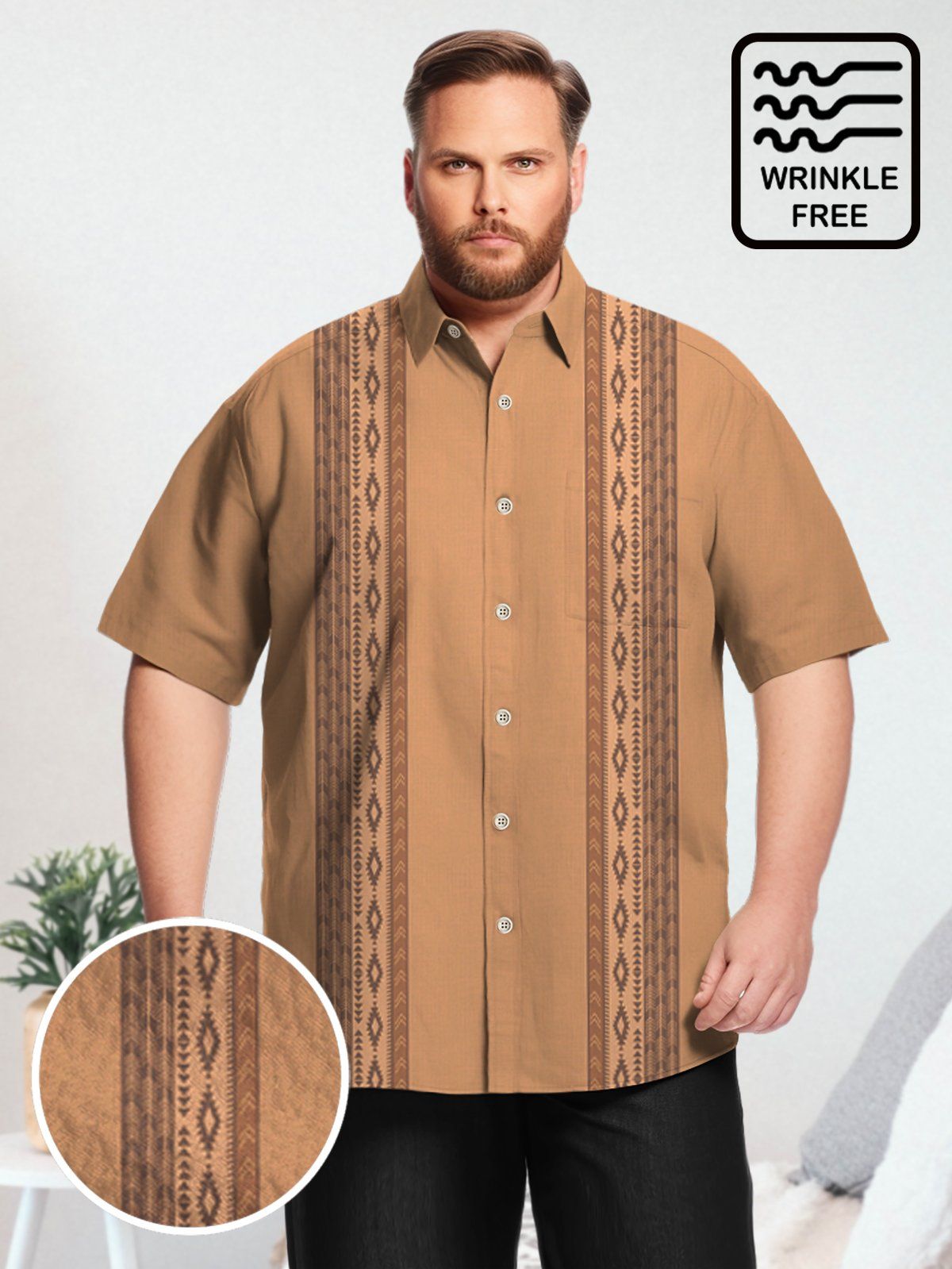 Big & Tall Vintage Stripes Free Seersucker Hawaiian Shirt Big & Tall Vintage Stripes Free Seersucker Hawaiian Shirt