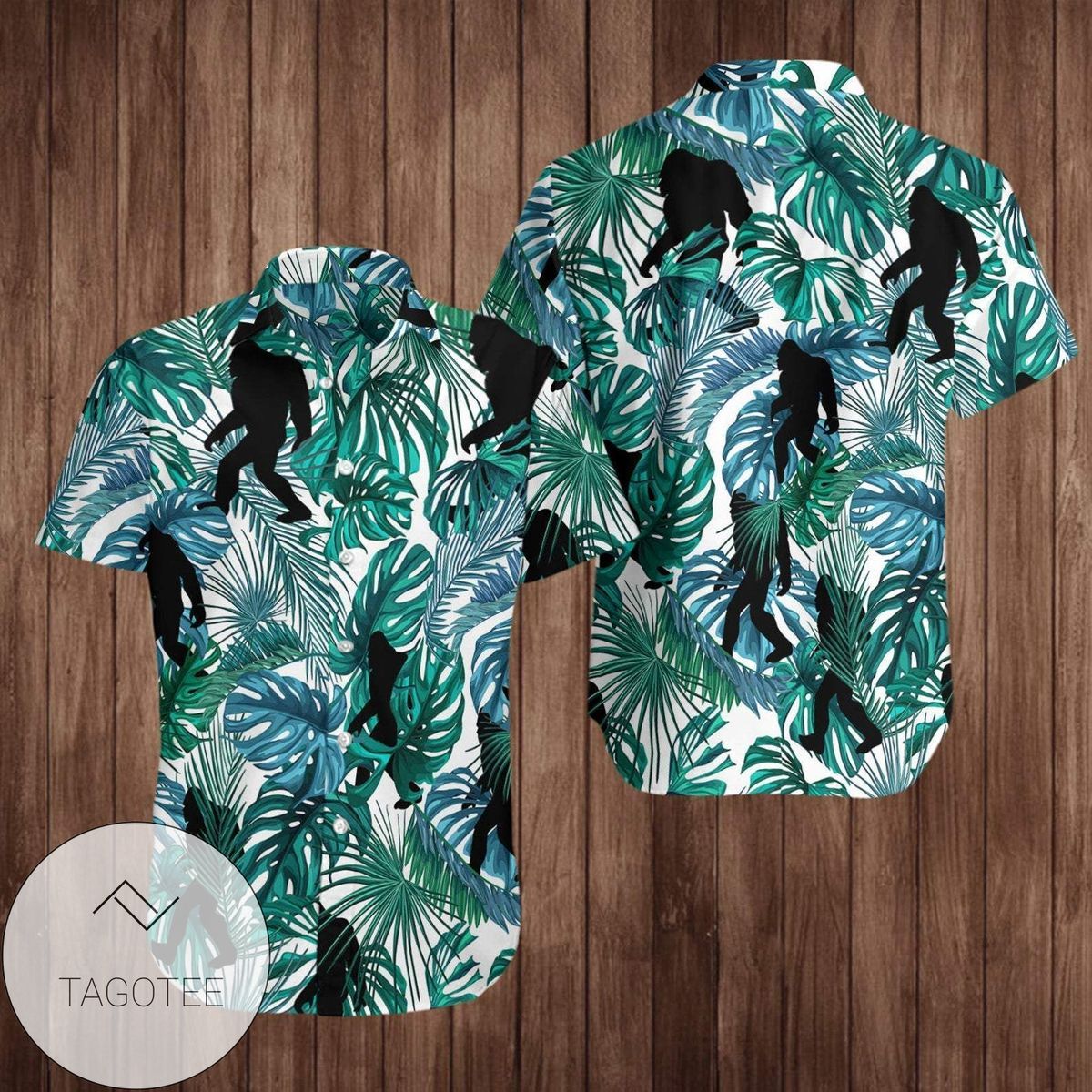 Big Foot Palm Trees Theme Design Hawaiian Shirt Elegance Tropical Style