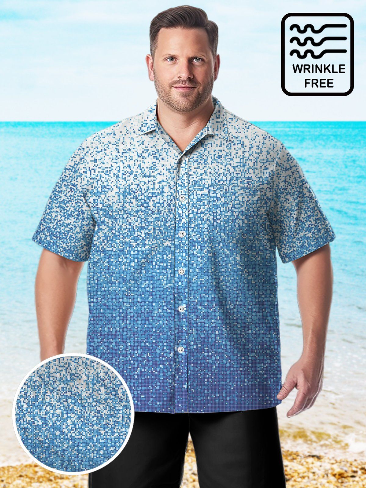 Big Size Men Artistic Gradient Mysterious Dark Shirts Design 01