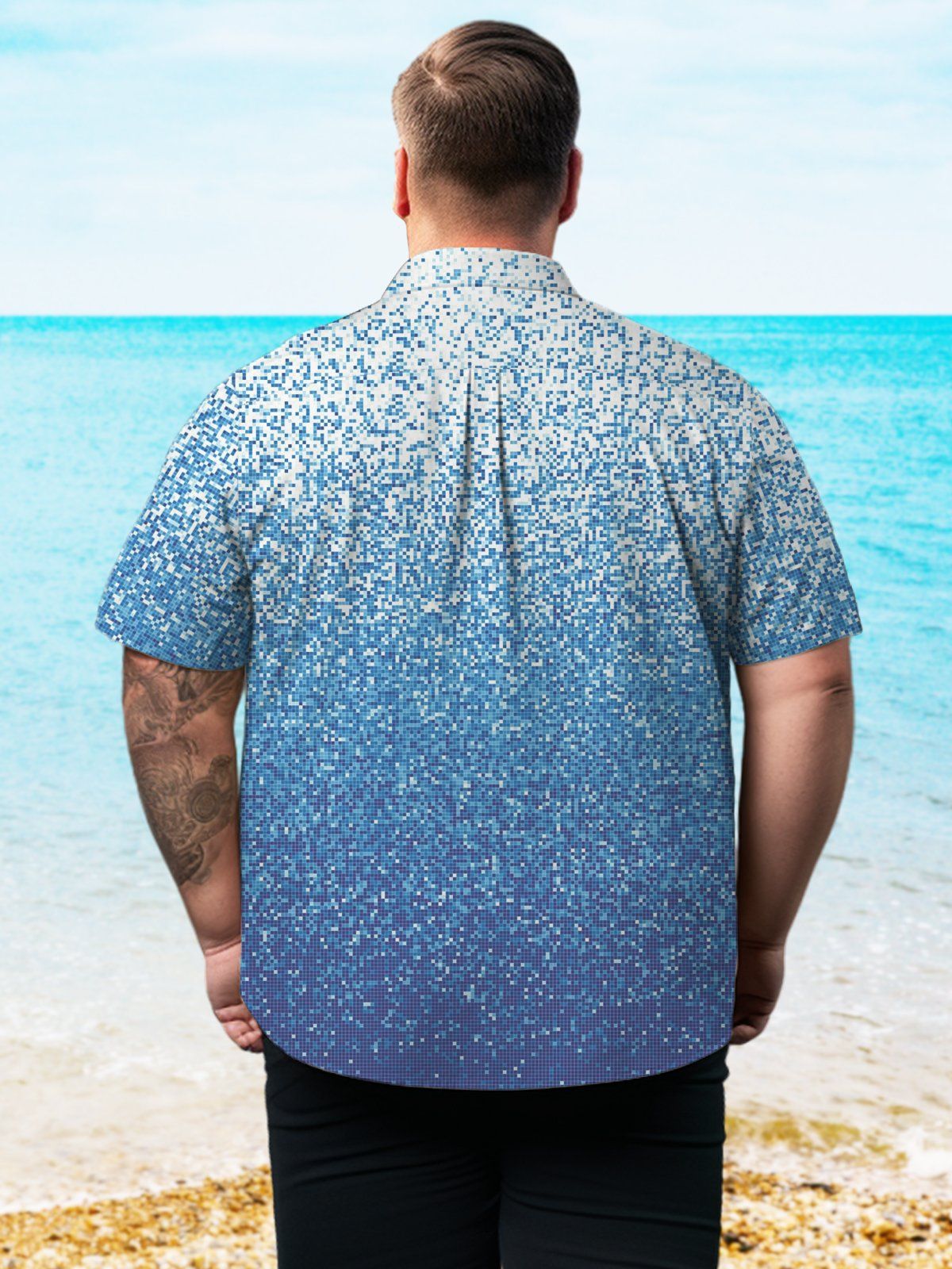Big Size Men Artistic Gradient Mysterious Dark Shirts Design 01