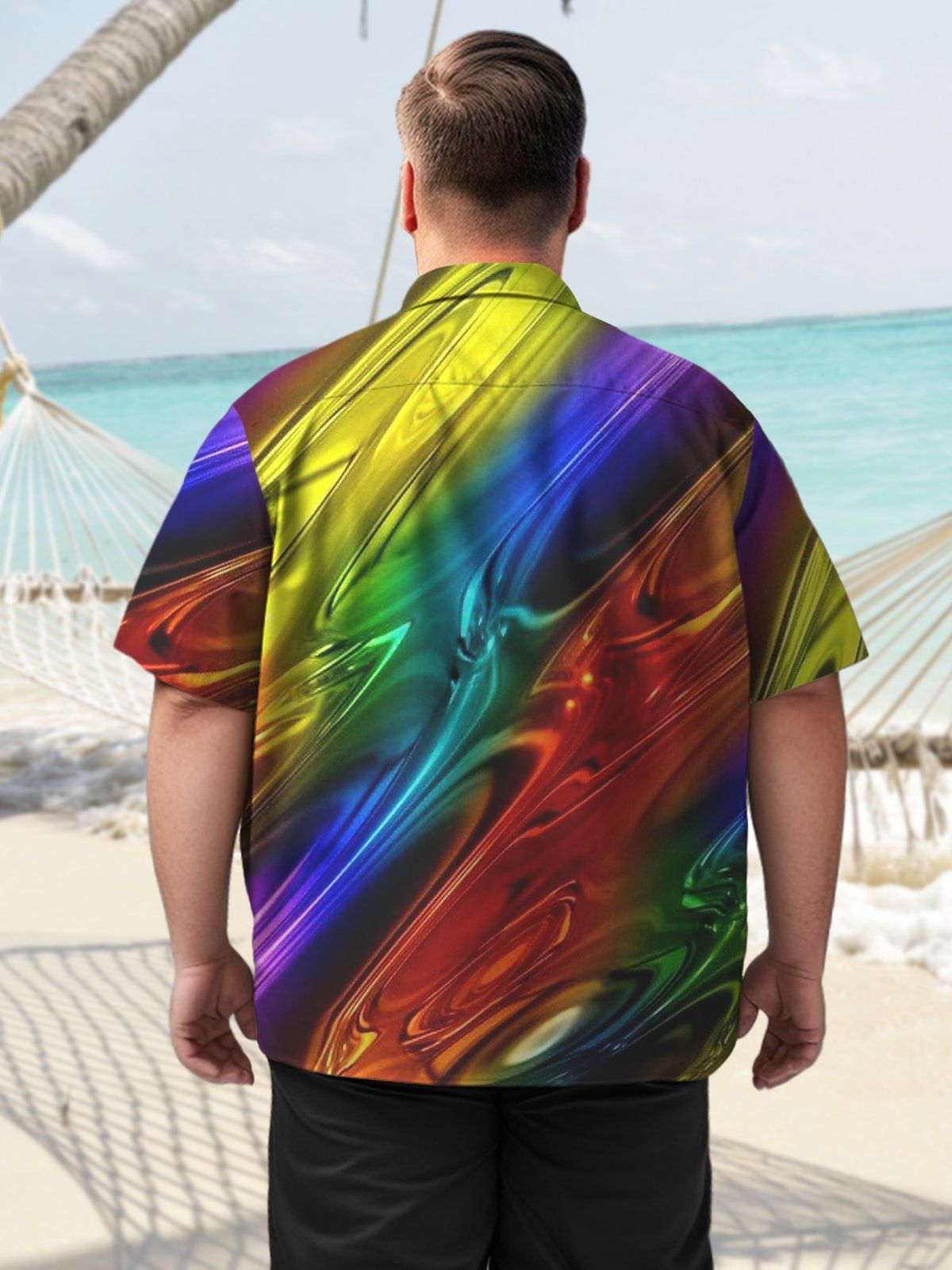 Big Size Men Artistic Gradient Mysterious Dark Shirts Design 03