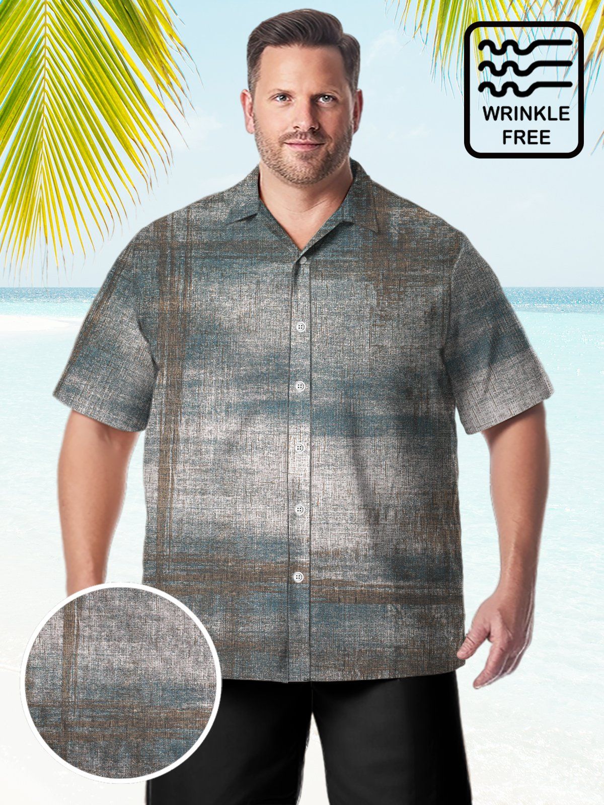 Big Size Men Artistic Gradient Mysterious Dark Shirts Design 05