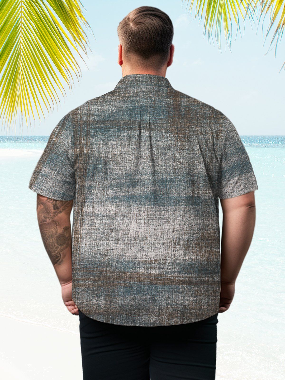 Big Size Men Artistic Gradient Mysterious Dark Shirts Design 05