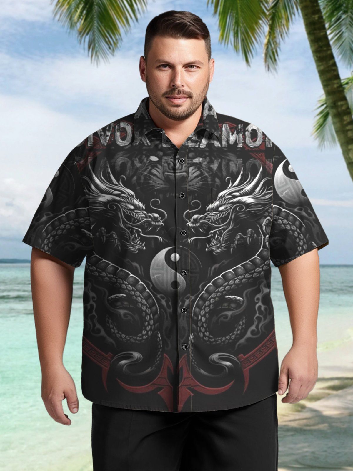 Big Size Men Artistic Oriental Elegance Fashion Shirts Design 04