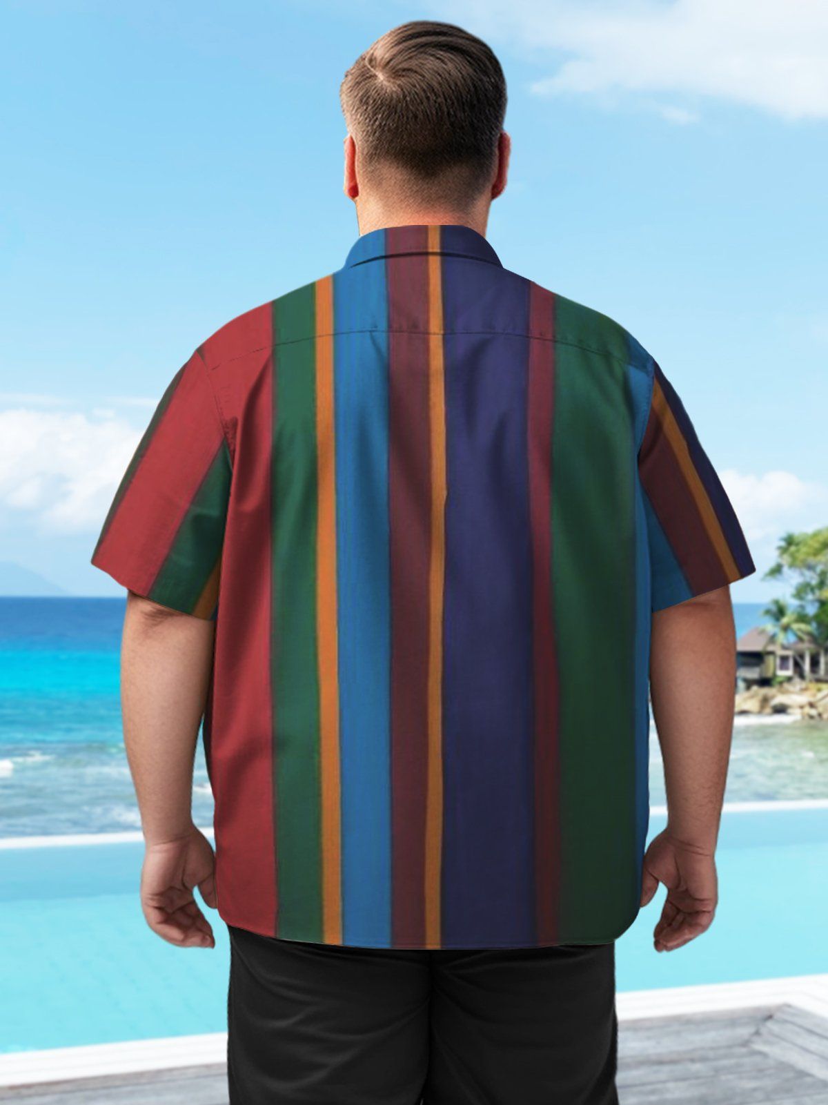 Big Size Men Artistic Oriental Elegance Fashion Shirts Design 08