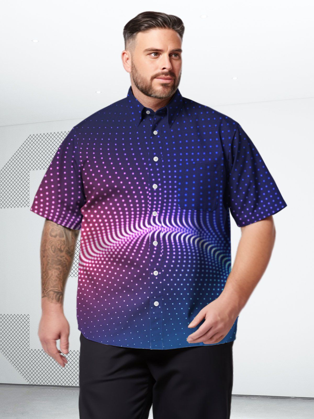 Big Size Men Artistic TieDye Fashion Forward Shirts Design 02