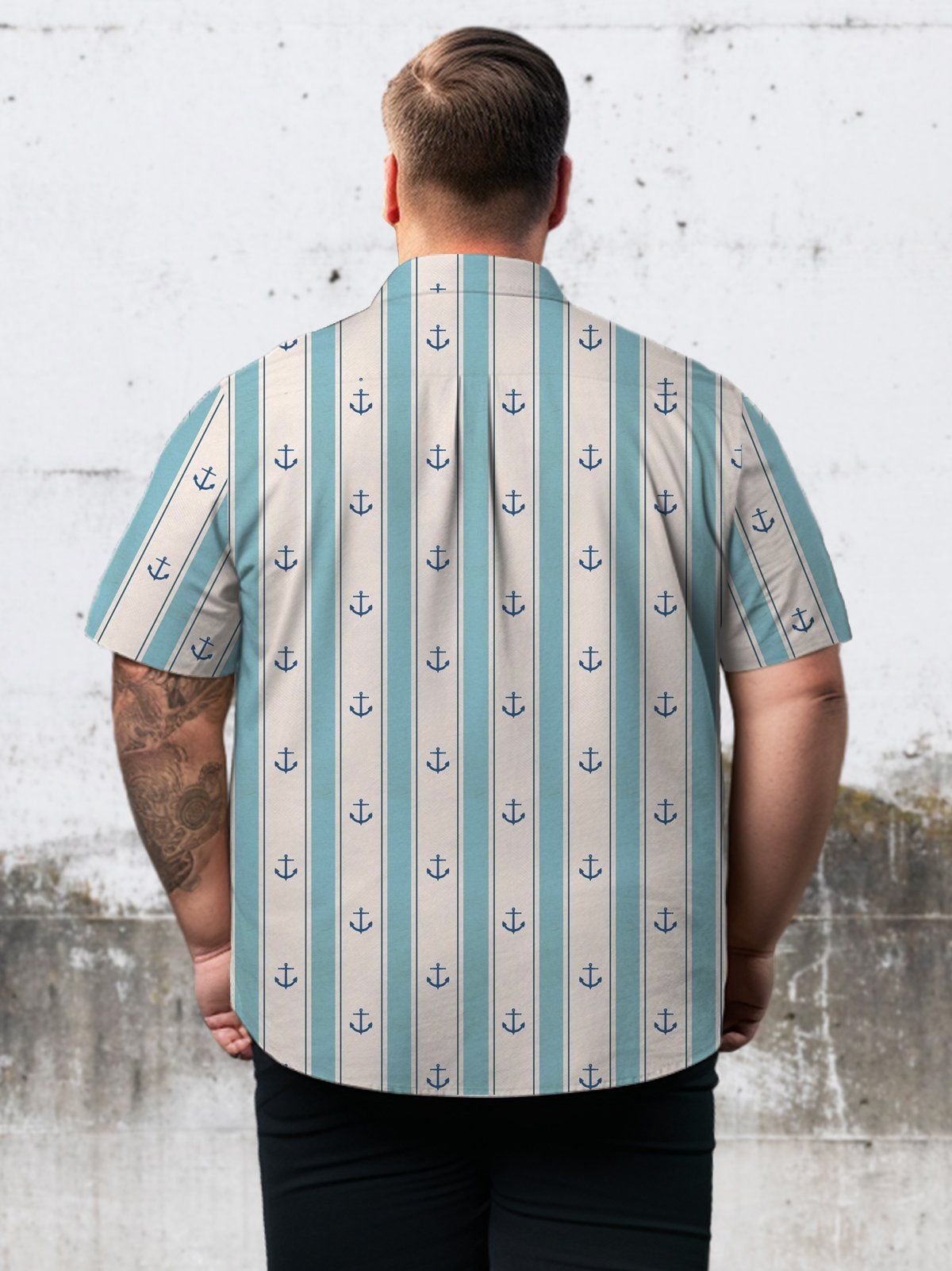 Big Size Men Base Elegant Casual Stripe Shirts Design 01