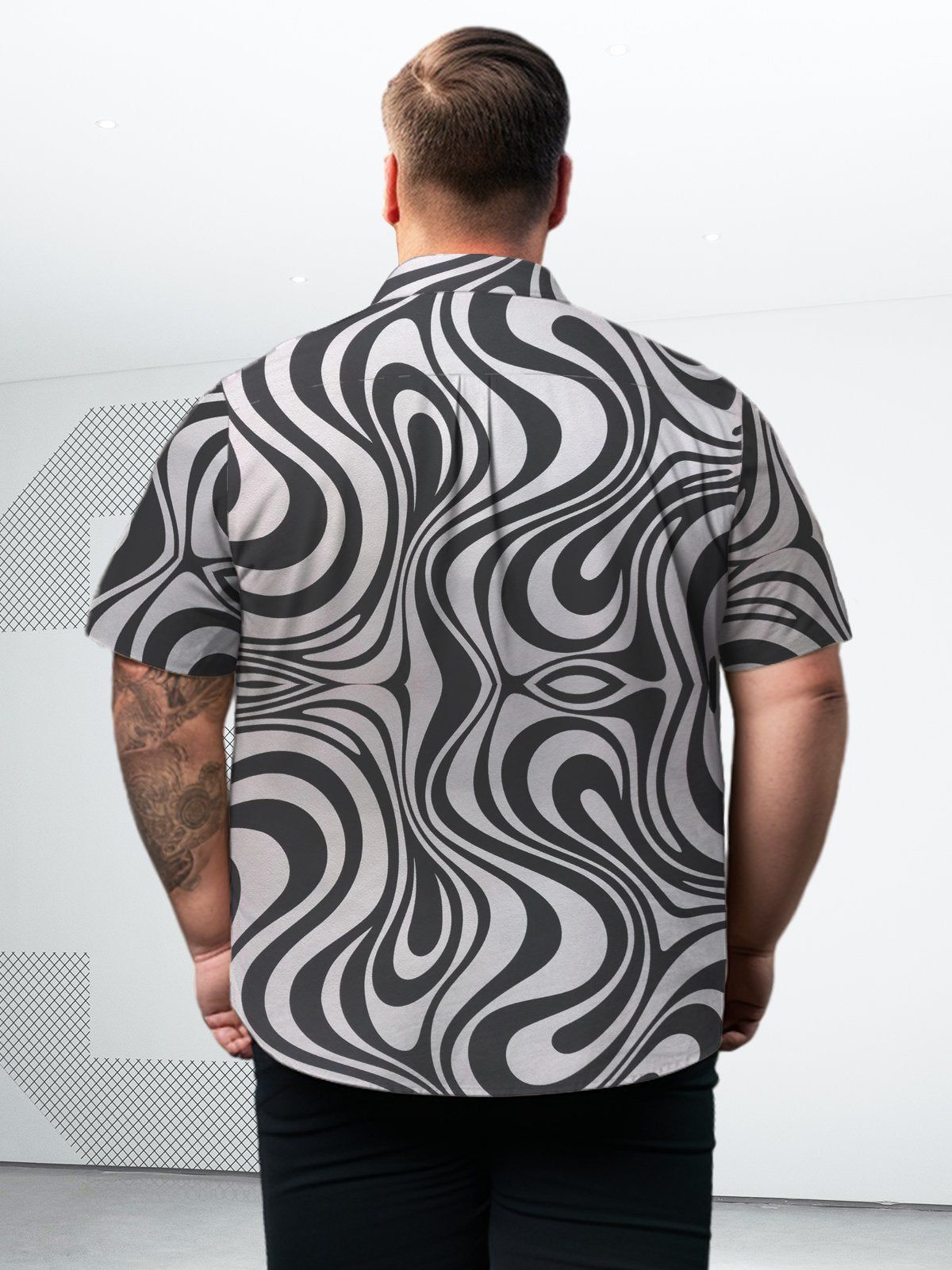Big Size Men Base Elegant Casual Stripe Shirts Design 02