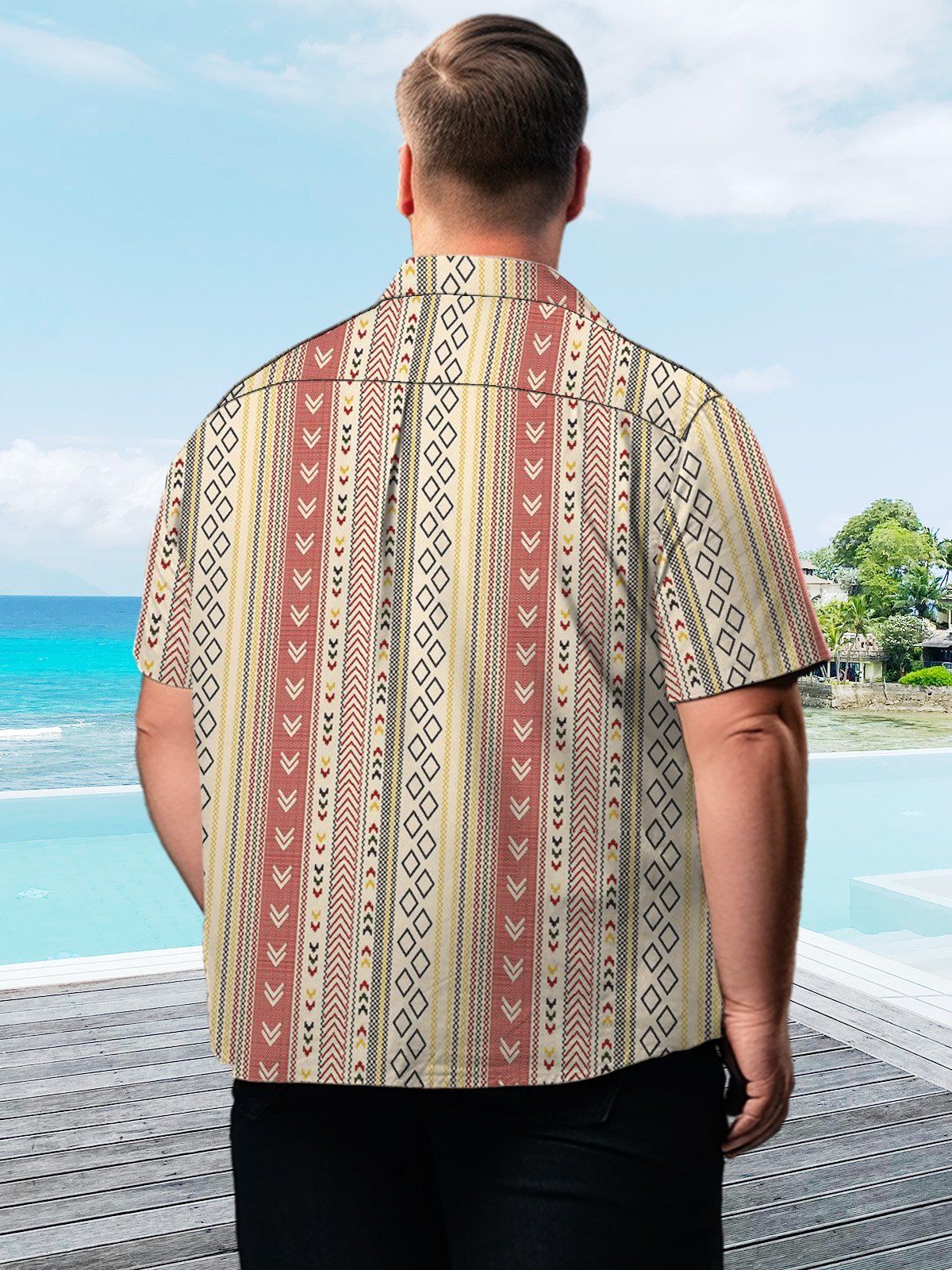 Big Size Men Base Elegant Casual Stripe Shirts Style 02