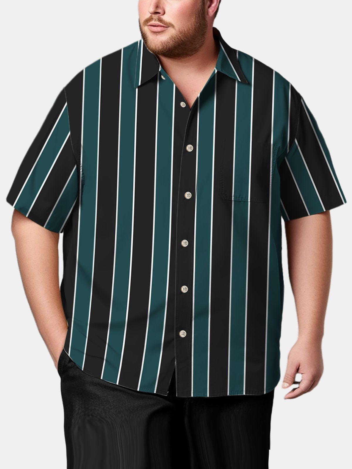 Big Size Men Basic Stripe Shirts Design 02