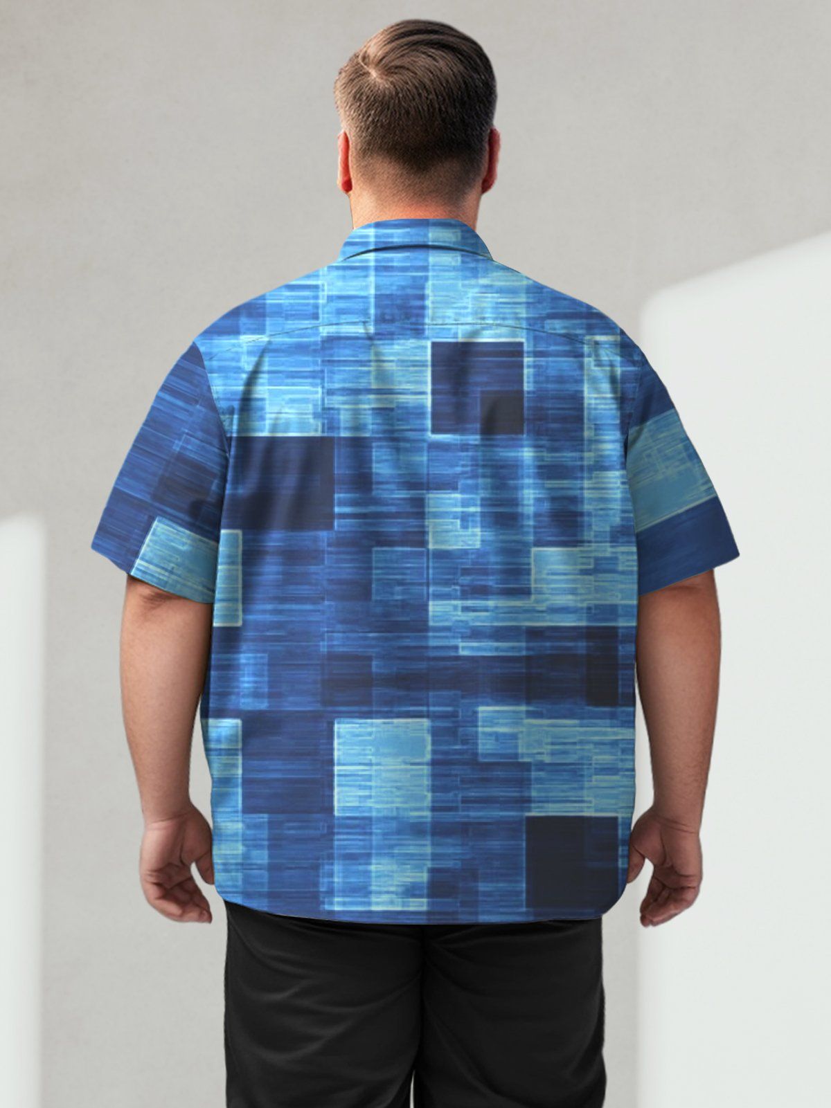 Big Size Men Geometric Casual Stripe Regular Pattern Shirts Design 02