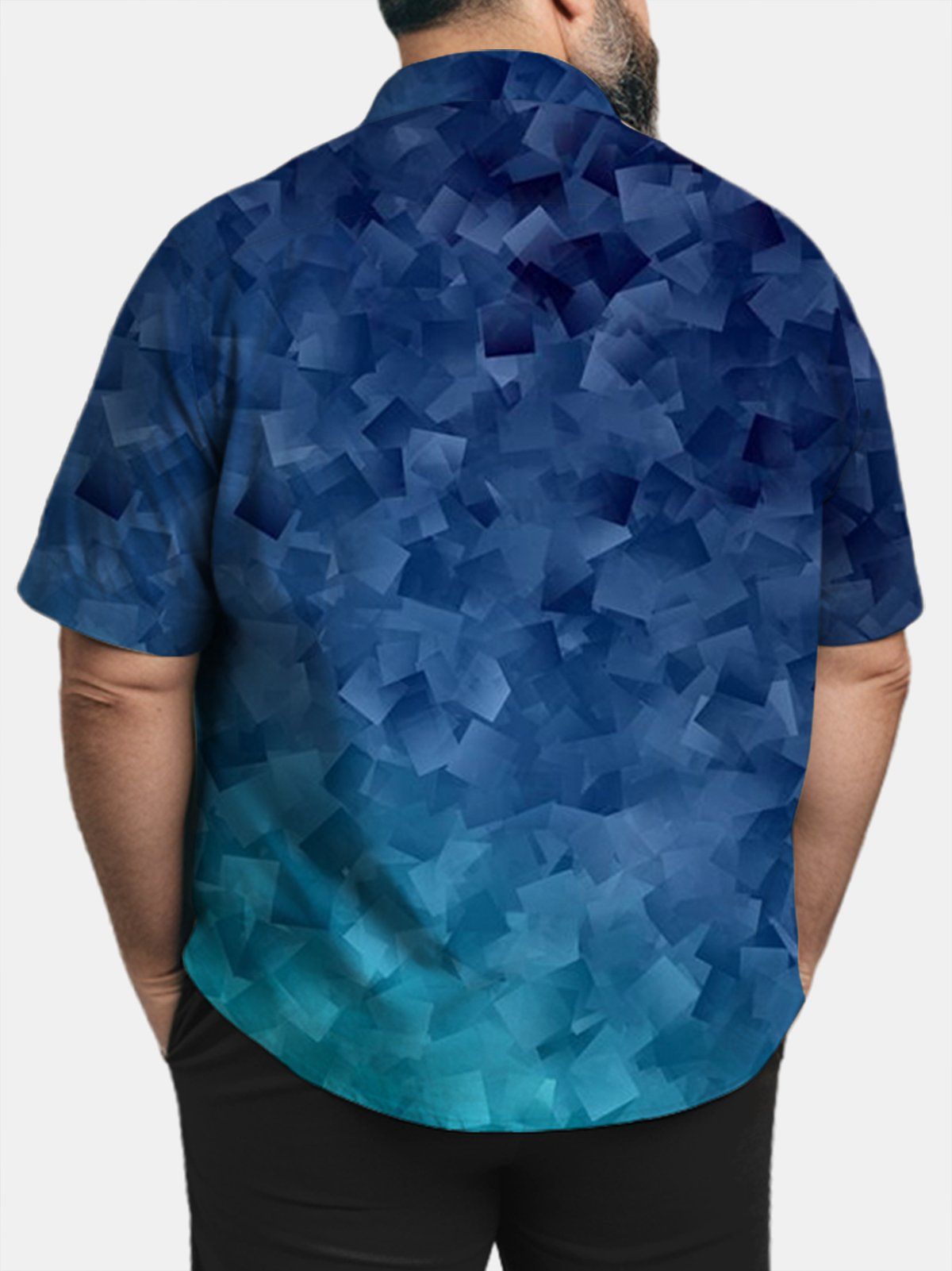 Big Size Men Geometric Gradient Color Shirts Design 01