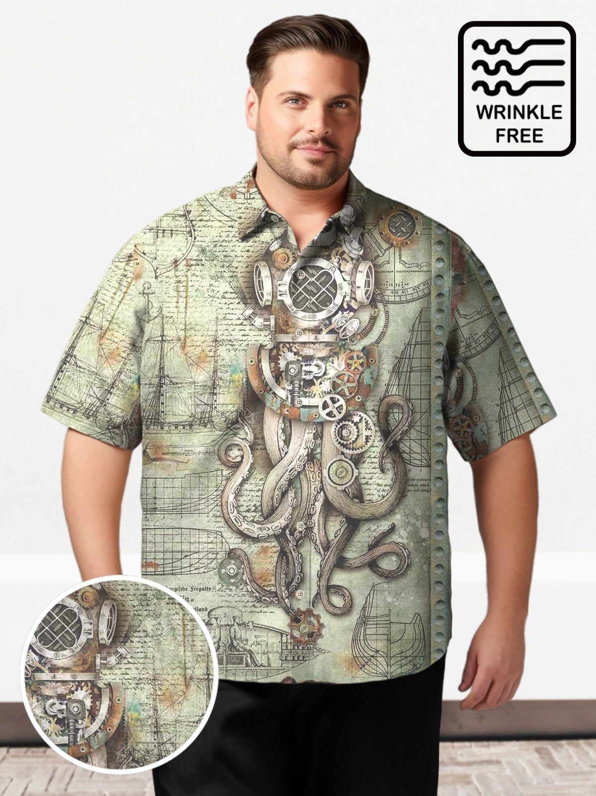 Big Size Men Hawaii Aquatic Creatures Elegant Fashion Shirts Design 03 Big Size Men Hawaii Aquatic Creatures Elegant Fashion Shirts Design 03