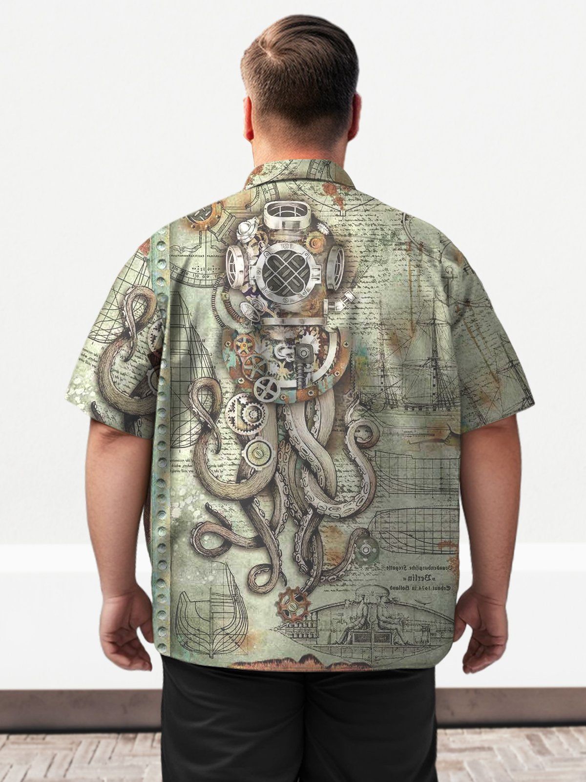 Big Size Men Hawaii Aquatic Creatures Elegant Fashion Shirts Design 03