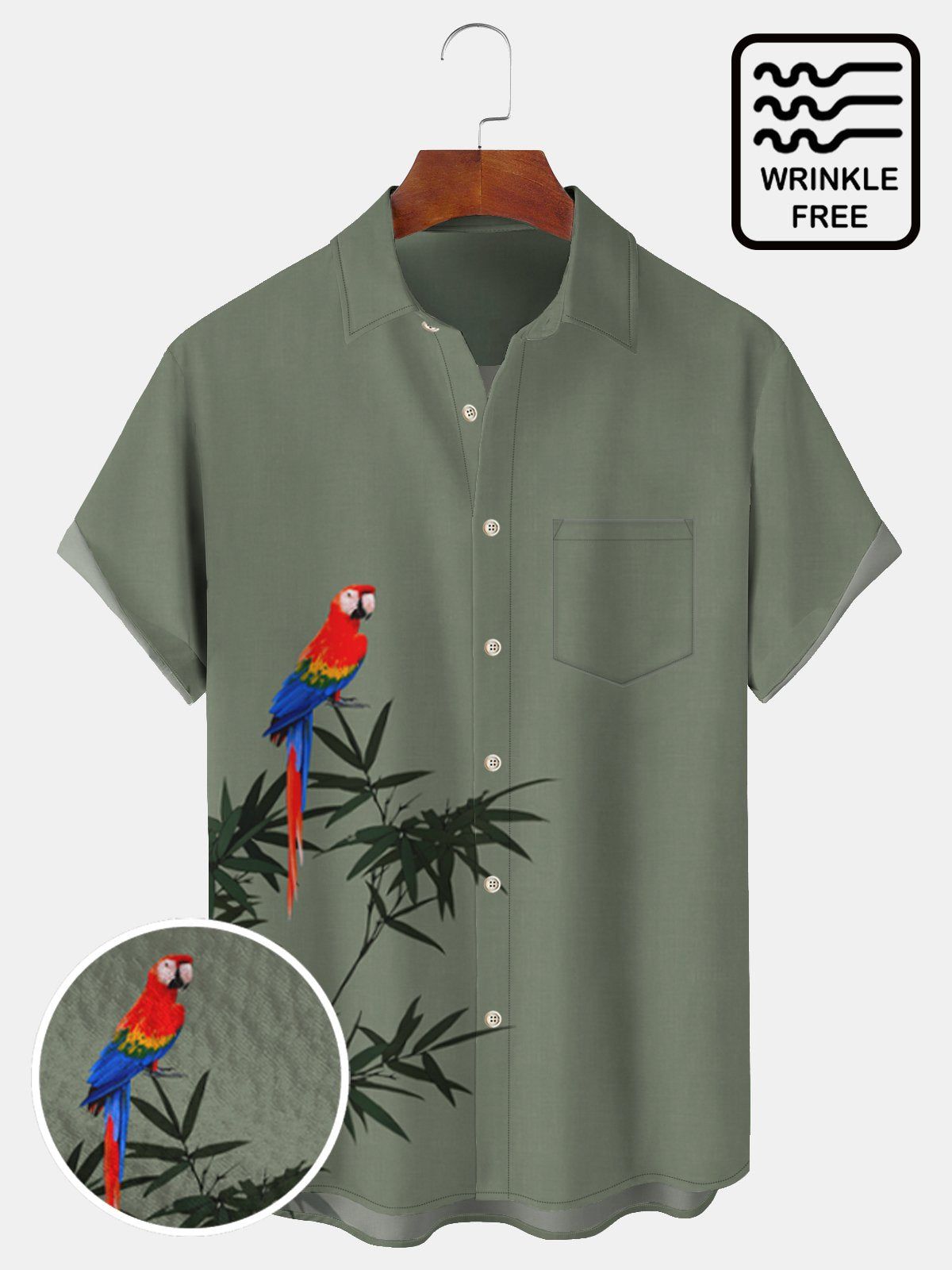 Big Size Men Hawaii Bamboo and Parrot Shirts Design 02 Big Size Men Hawaii Bamboo and Parrot Shirts Design 02