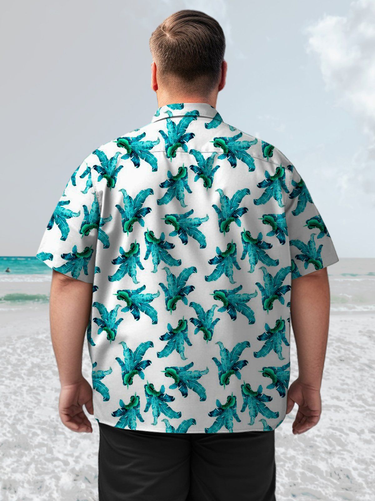 Big Size Men Hawaii Elegant Leaves Shirts Design 02