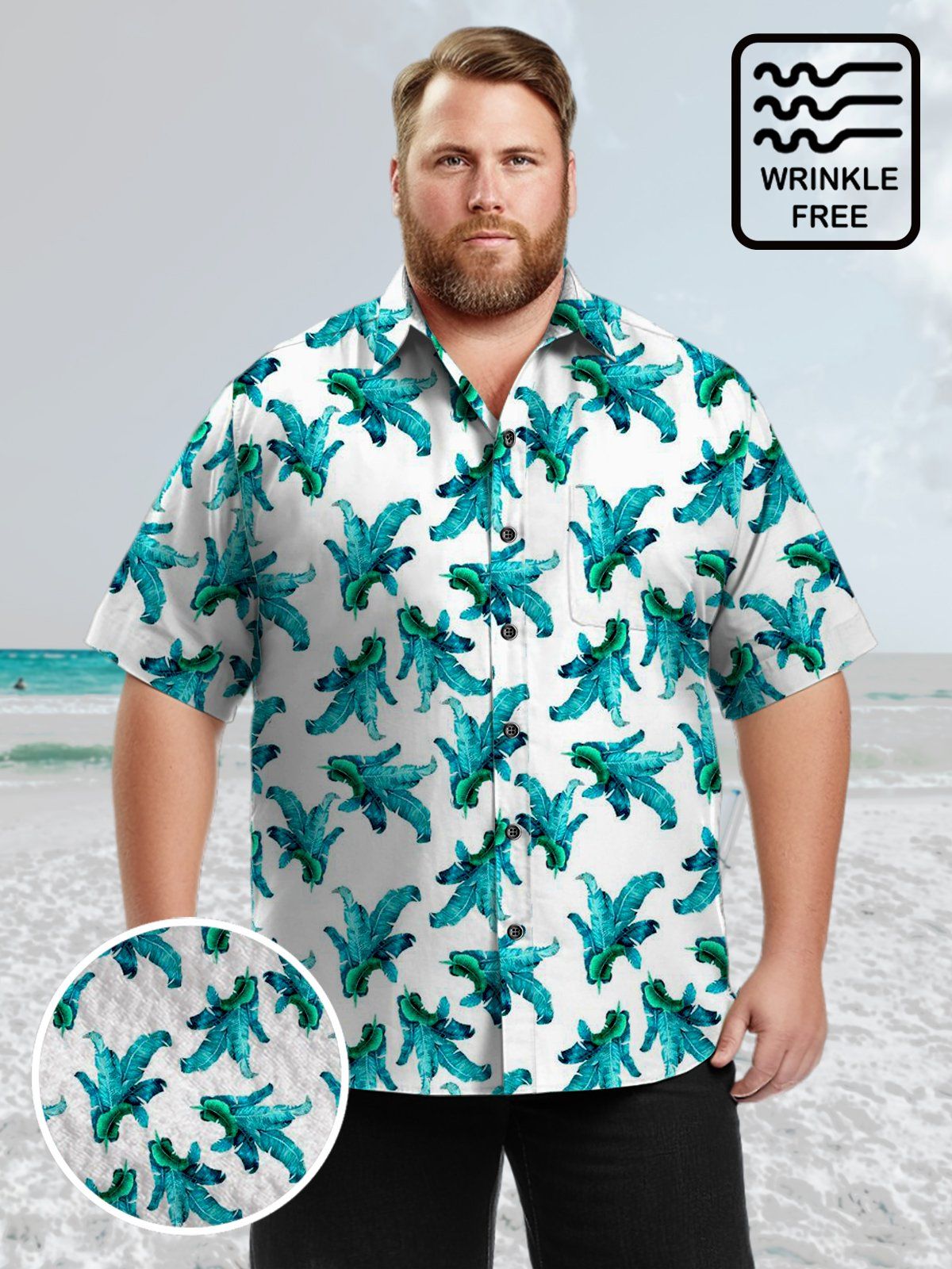 Big Size Men Hawaii Elegant Leaves Shirts Design 02 Big Size Men Hawaii Elegant Leaves Shirts Design 02