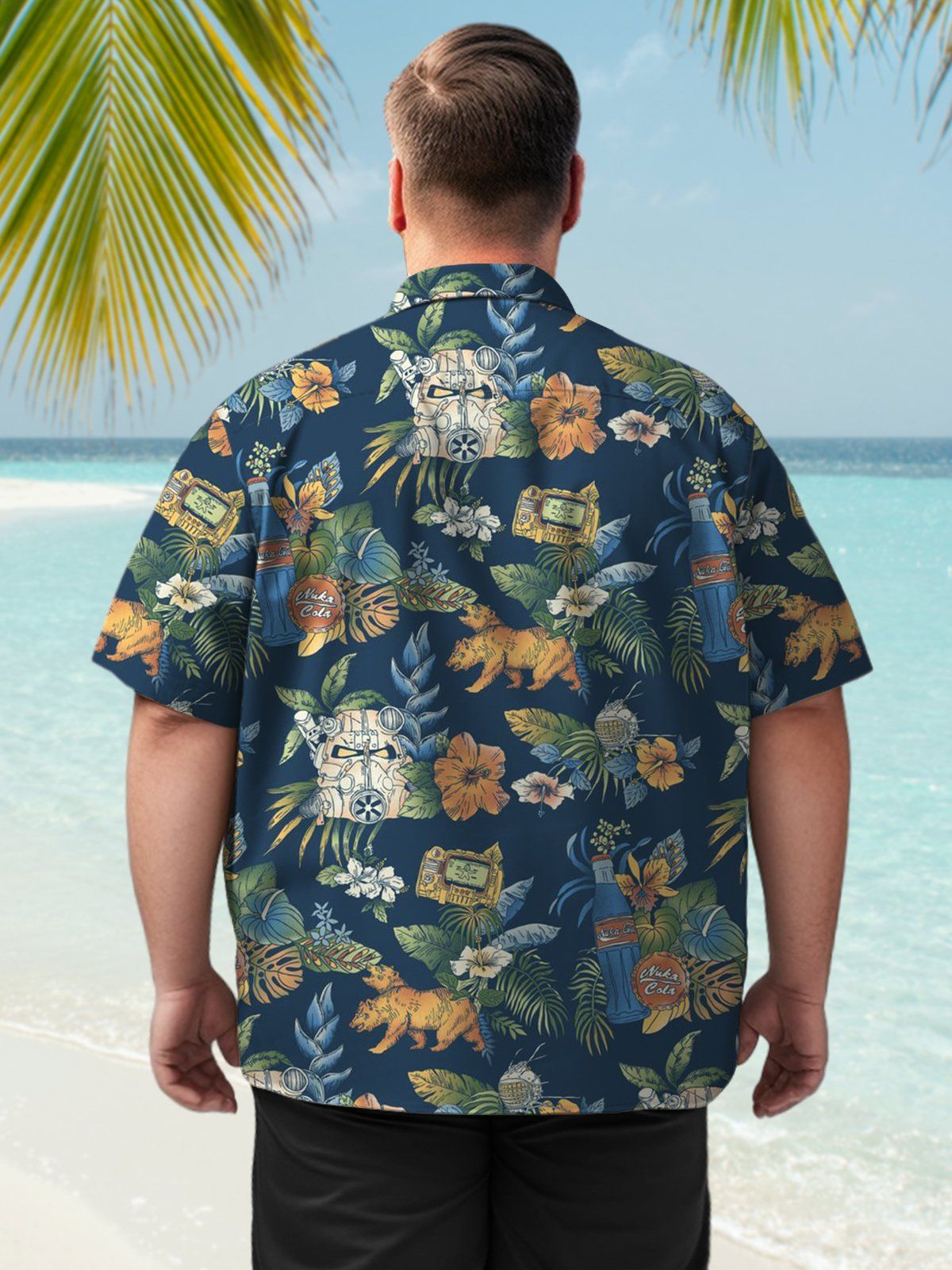 Big Size Men Hawaii Elegant Leaves Shirts Design 03