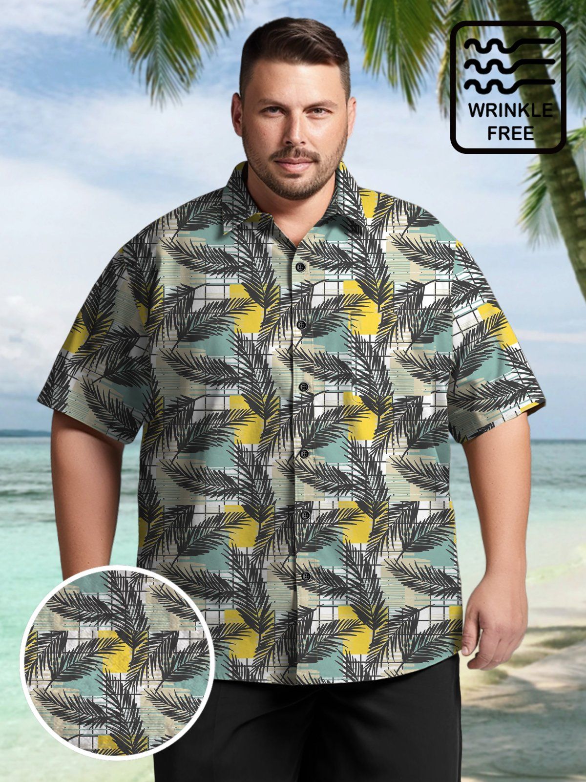 Big Size Men Hawaii Elegant Leaves Shirts Design 04 Big Size Men Hawaii Elegant Leaves Shirts Design 04