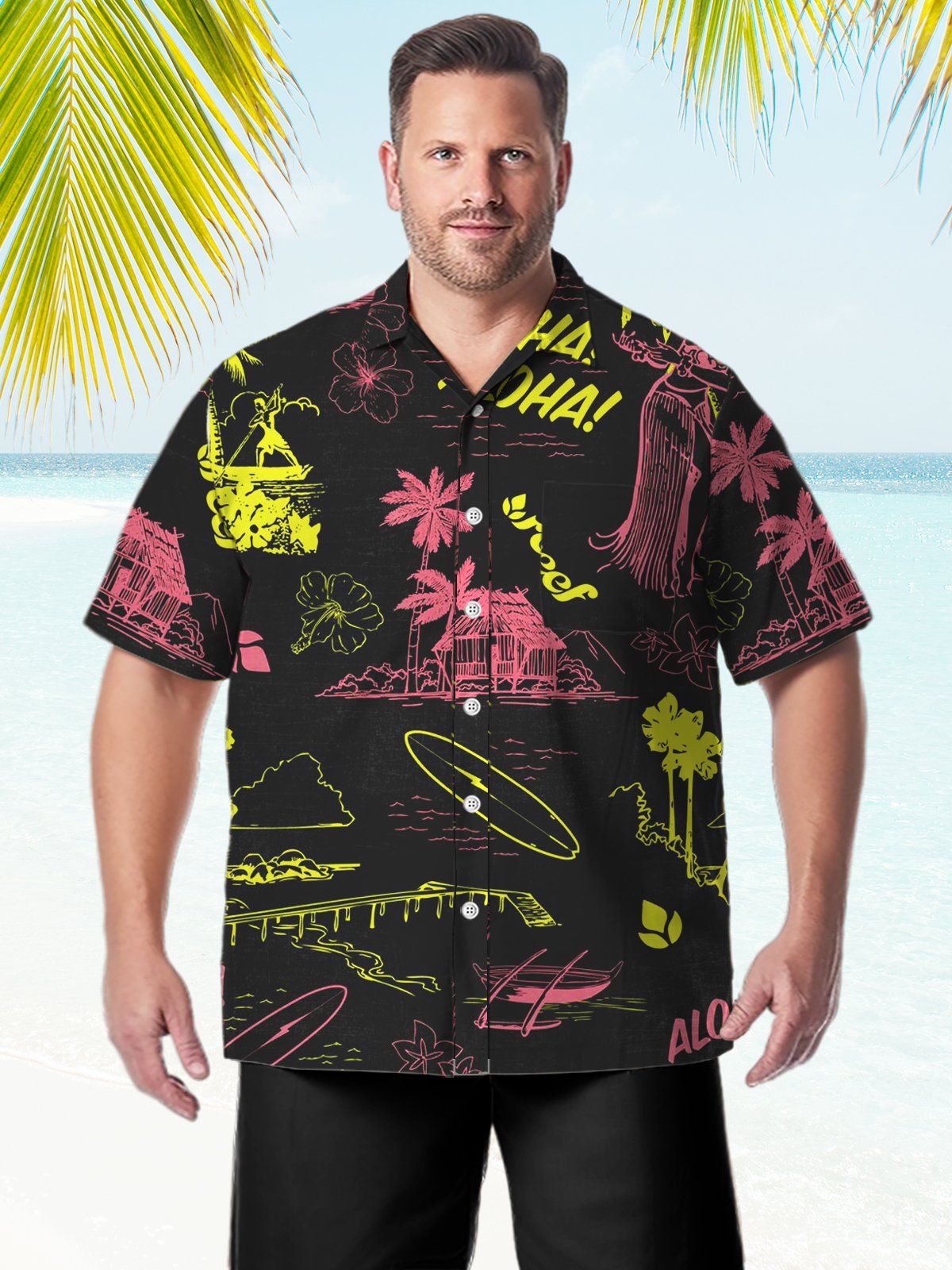 Big Size Men Hawaii Elegant Leaves Shirts Design 05 Big Size Men Hawaii Elegant Leaves Shirts Design 05