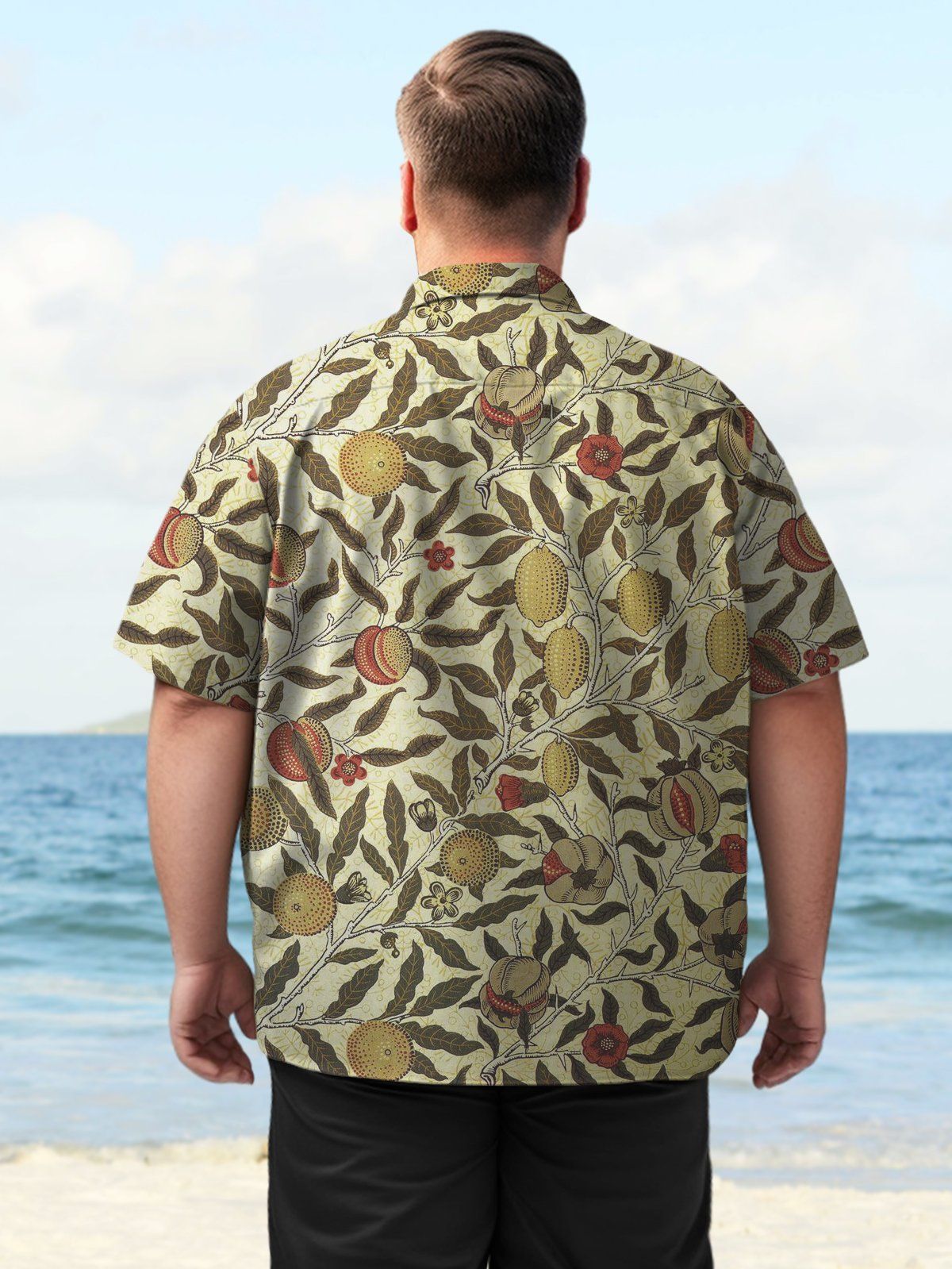 Big Size Men Hawaii Elegant Plant Shirts Design 01
