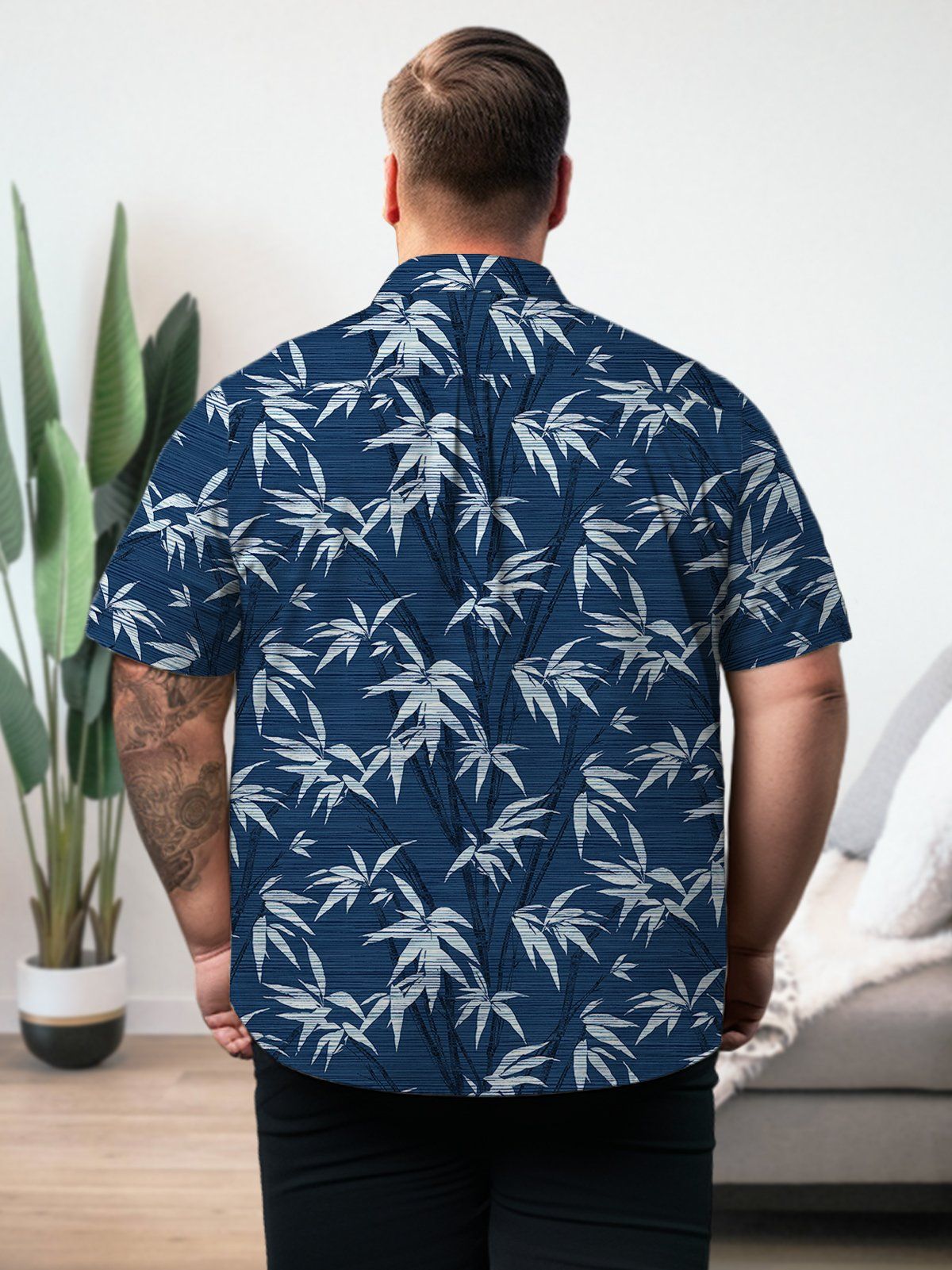 Big Size Men Hawaii Plant Shirts Design 01