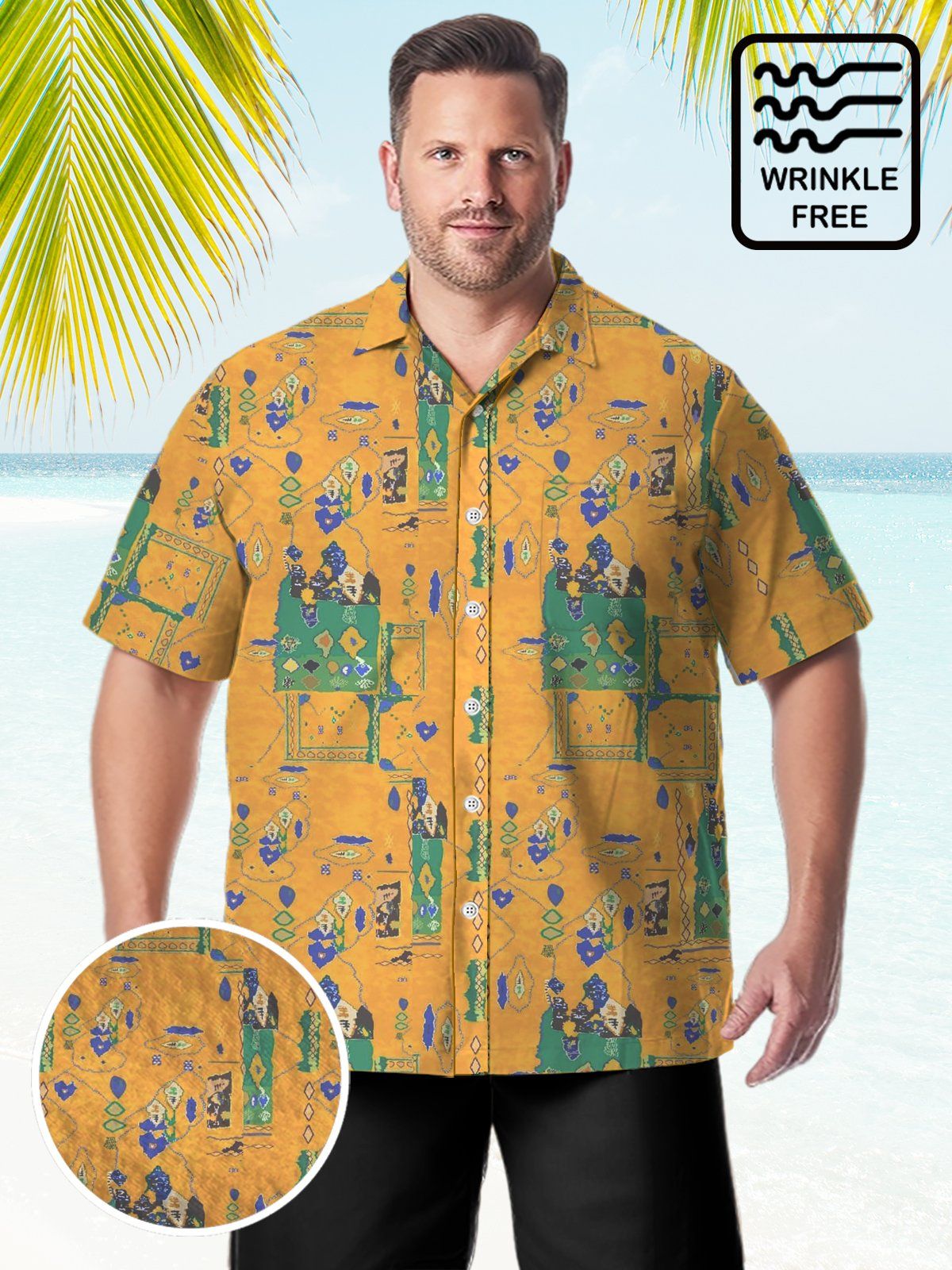Big Size Men Retro Geometric Pattern Elegant Shirts Design 01