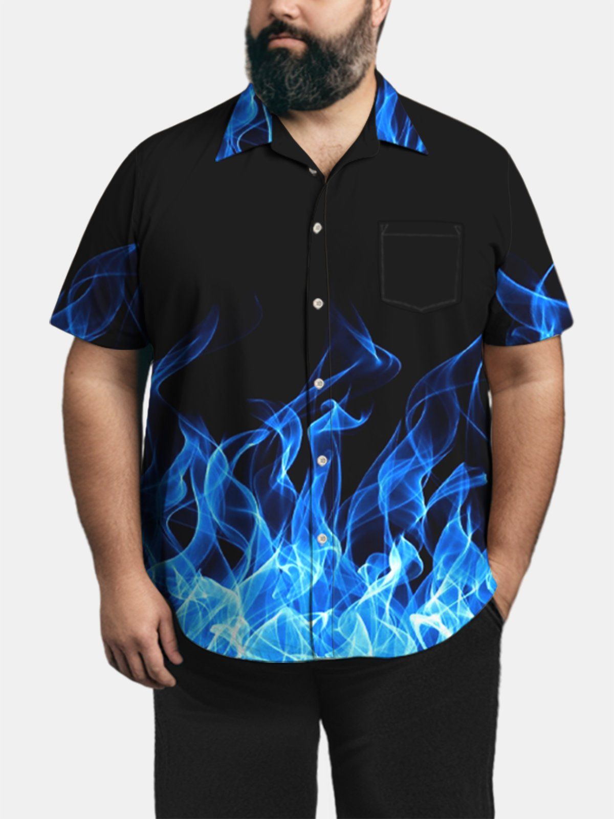 Big Size Men Vintage Flame BBQ Party Shirts Design 01