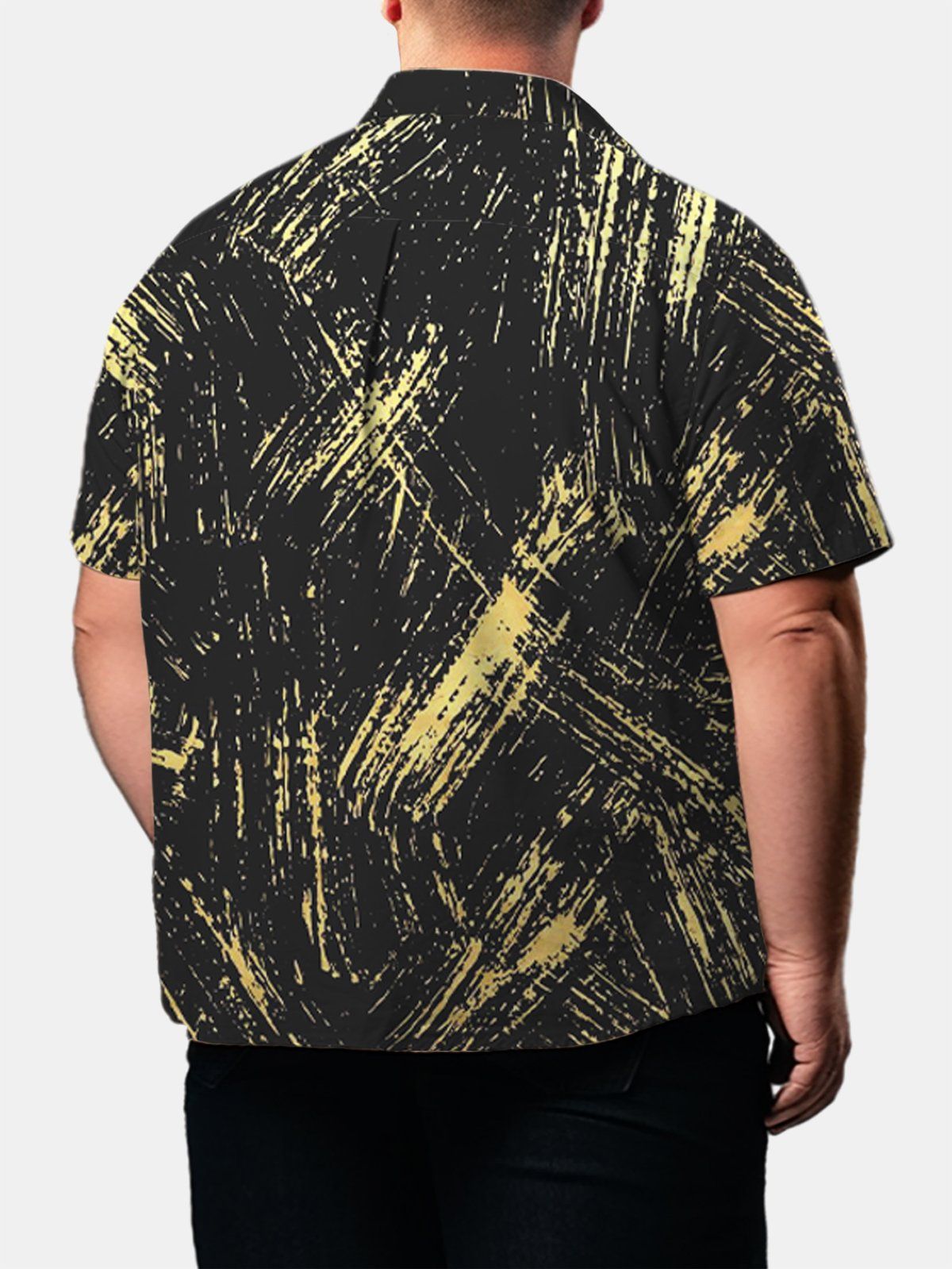 Big Size Men Vintage Retro Casual Contrasting Lines Shirts Design 01