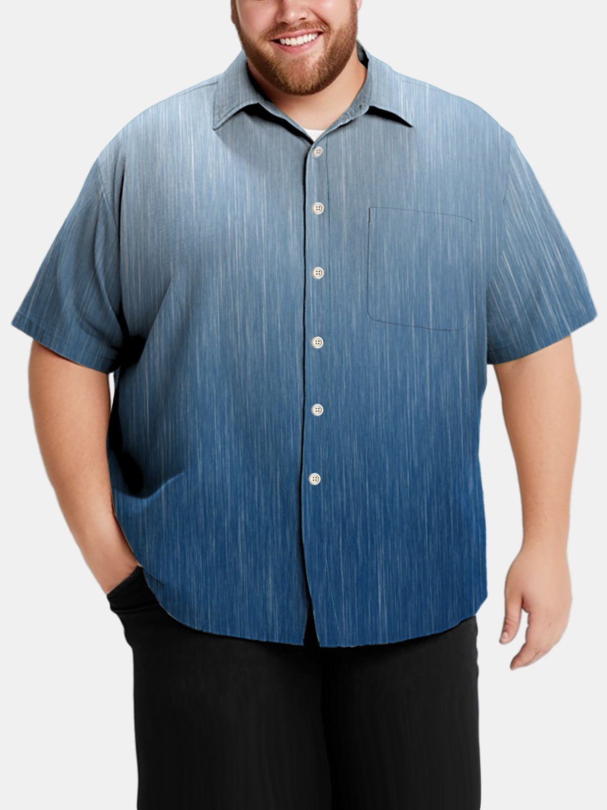 Big Size Men Vintage Stripe Geometric Color Shirts